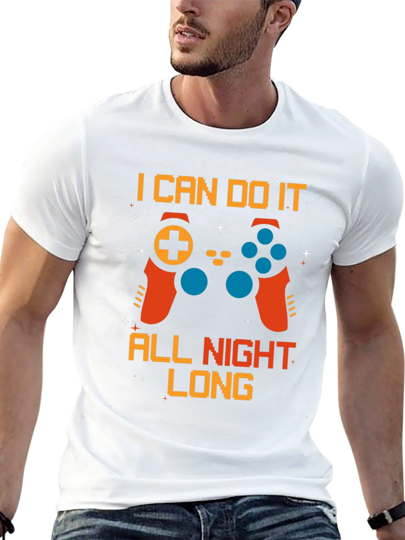 Gamer All Night Long Black T-Shirt