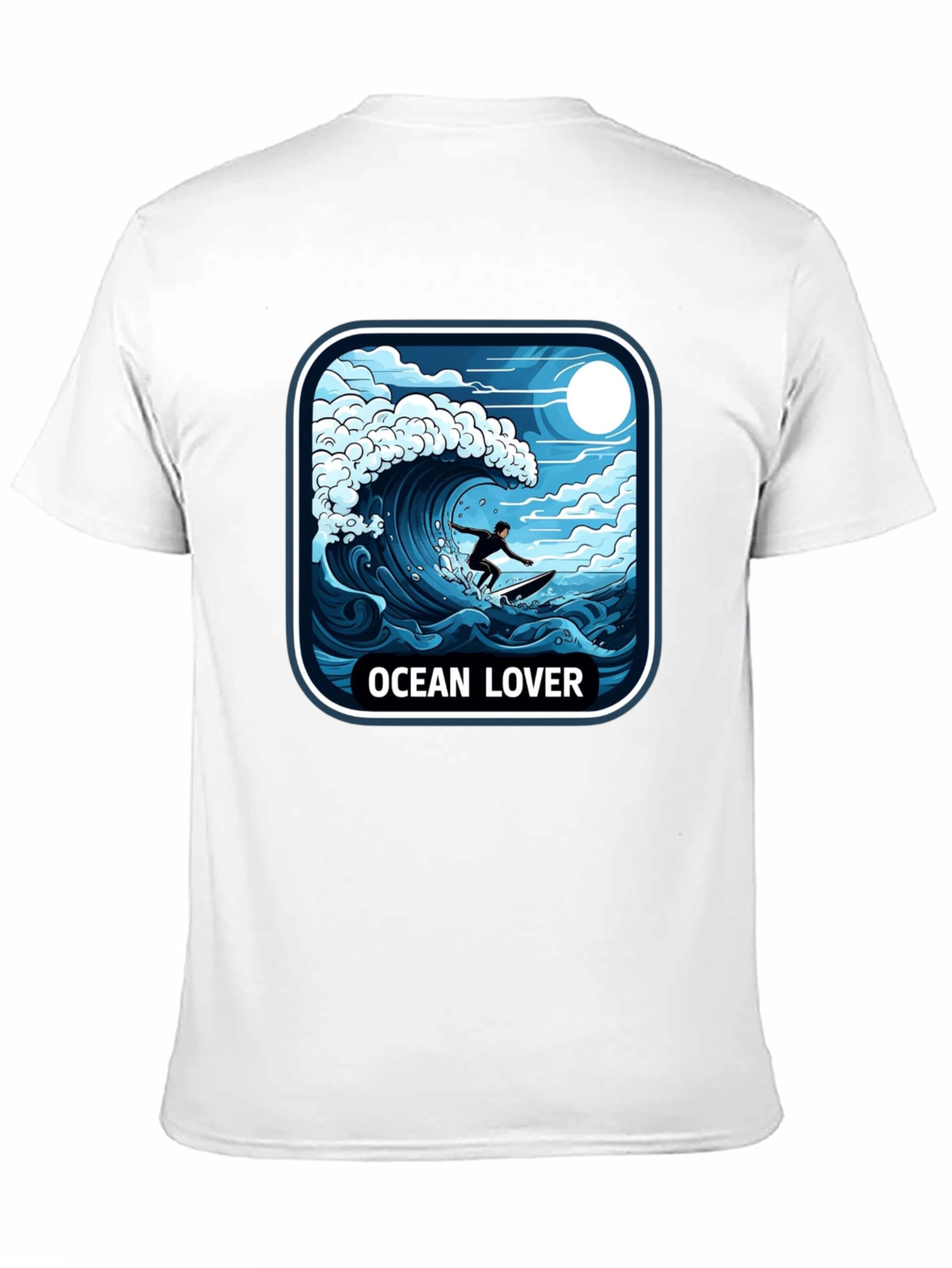 Ocean Lover Graphic Tee - Surfer Wave Design