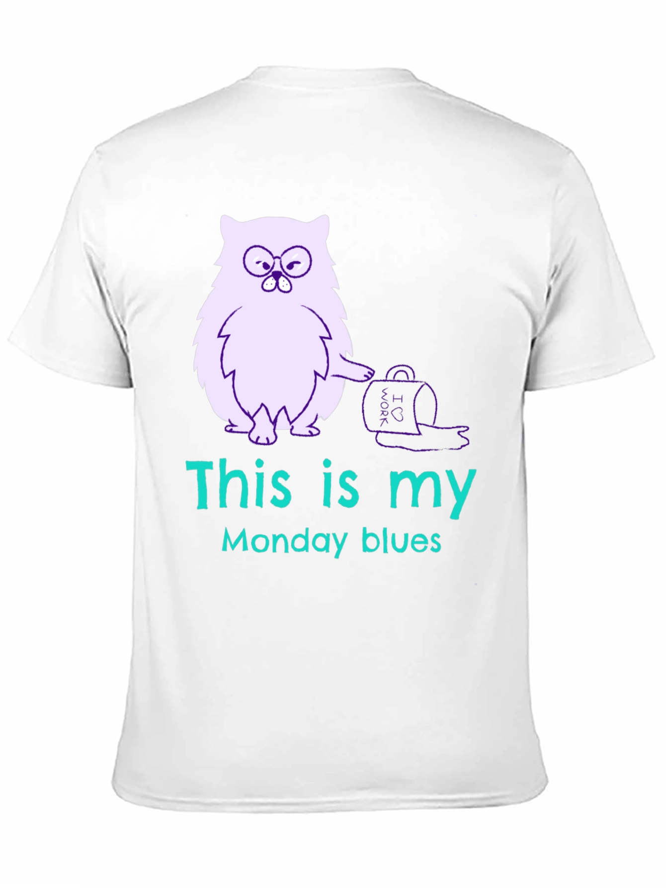 Funny Monday Blues Cat Graphic T-Shirt