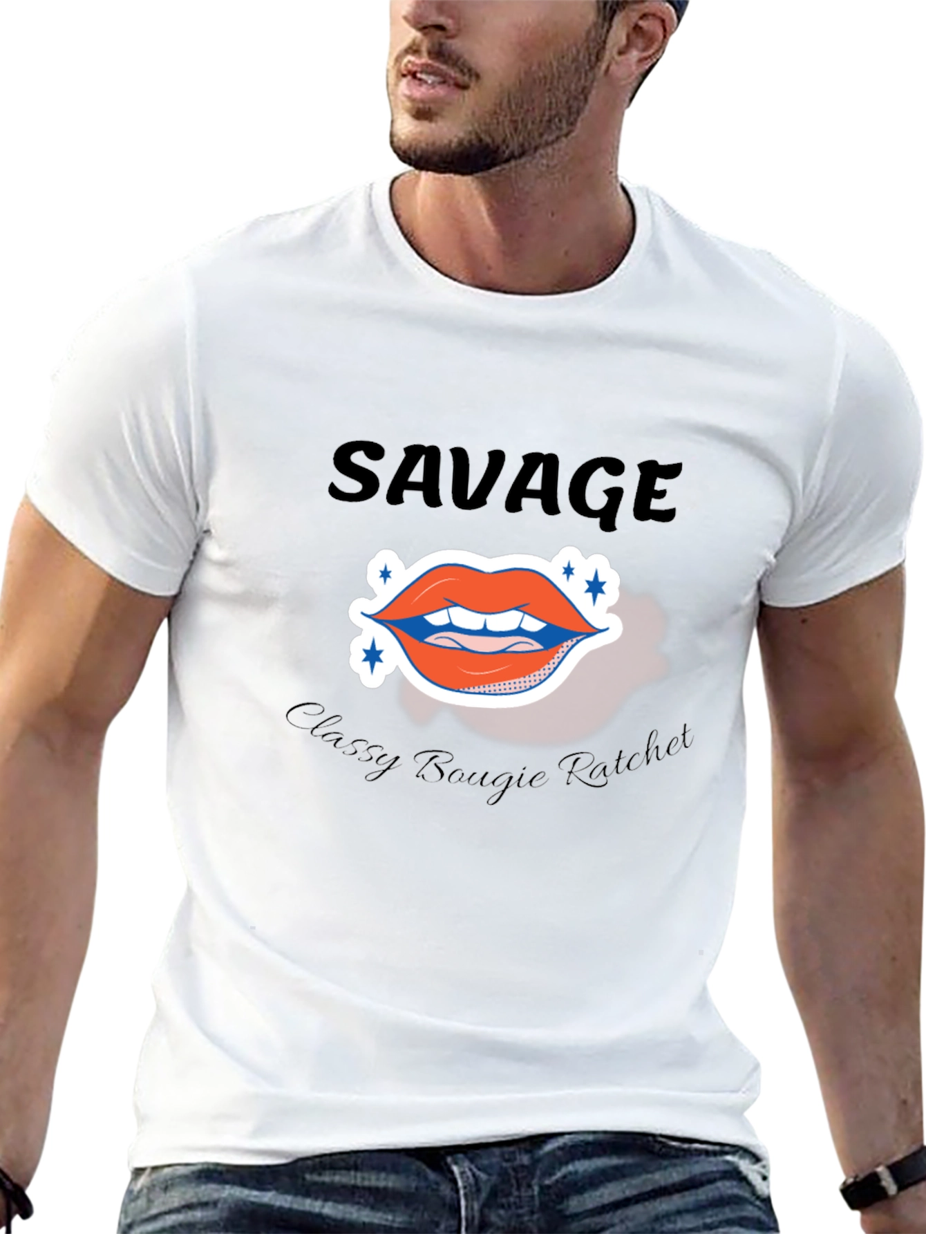 Savage Lips Graphic T-Shirt - Black