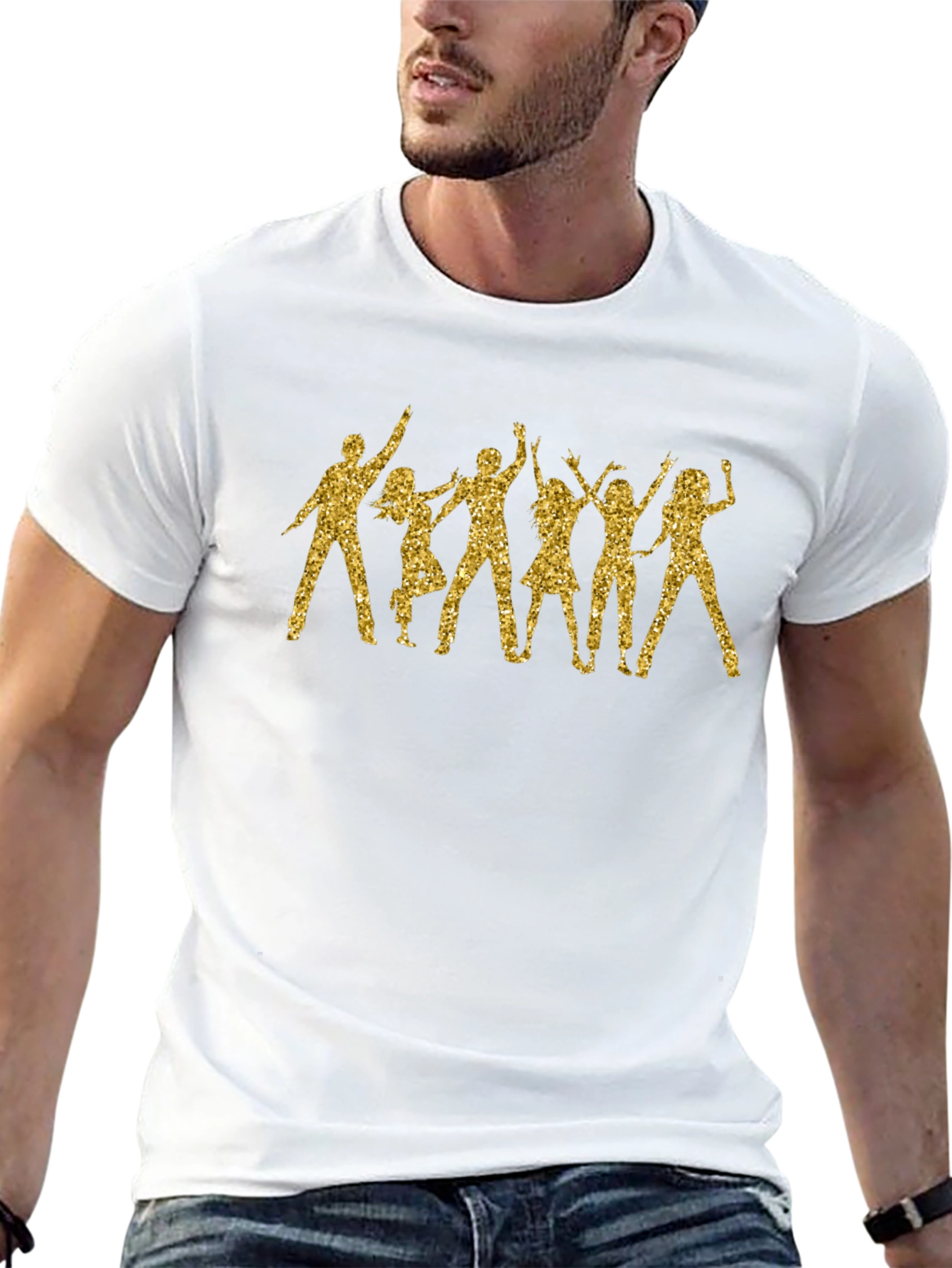 Glitter Party Silhouette Black T-Shirt
