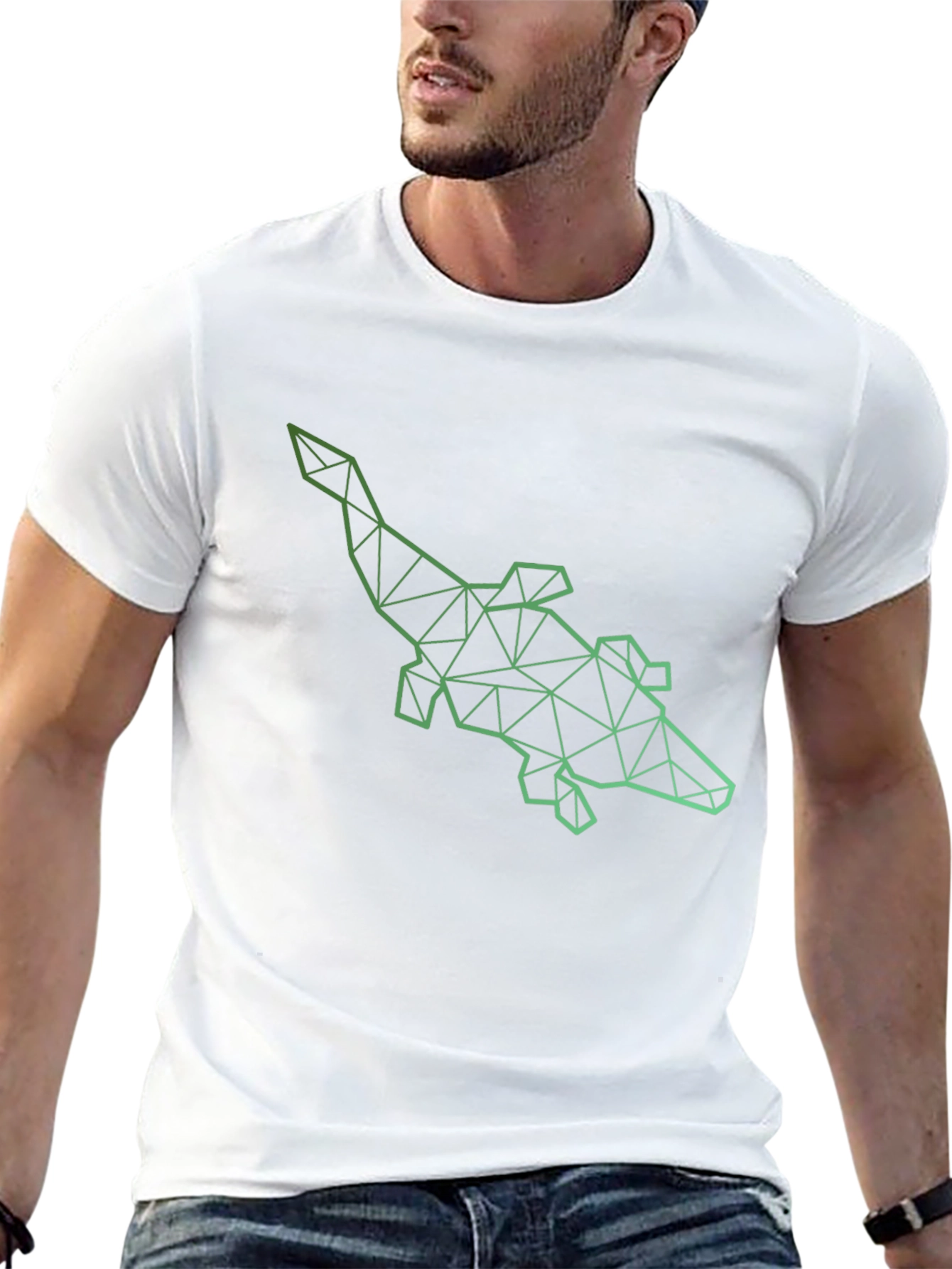 Geometric Alligator Graphic Tee - Modern Style