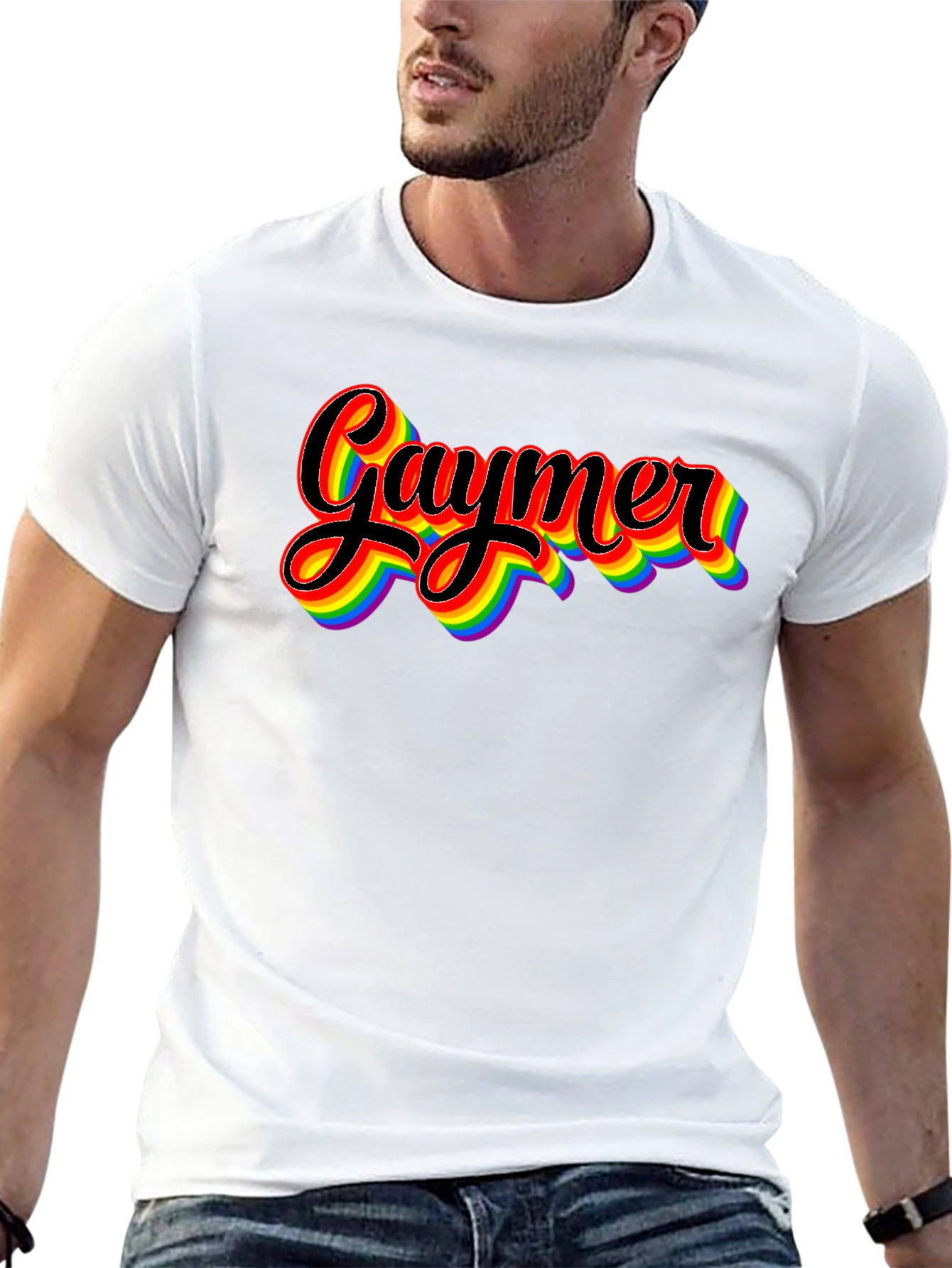 Gaymer Pride Rainbow Graphic Tee