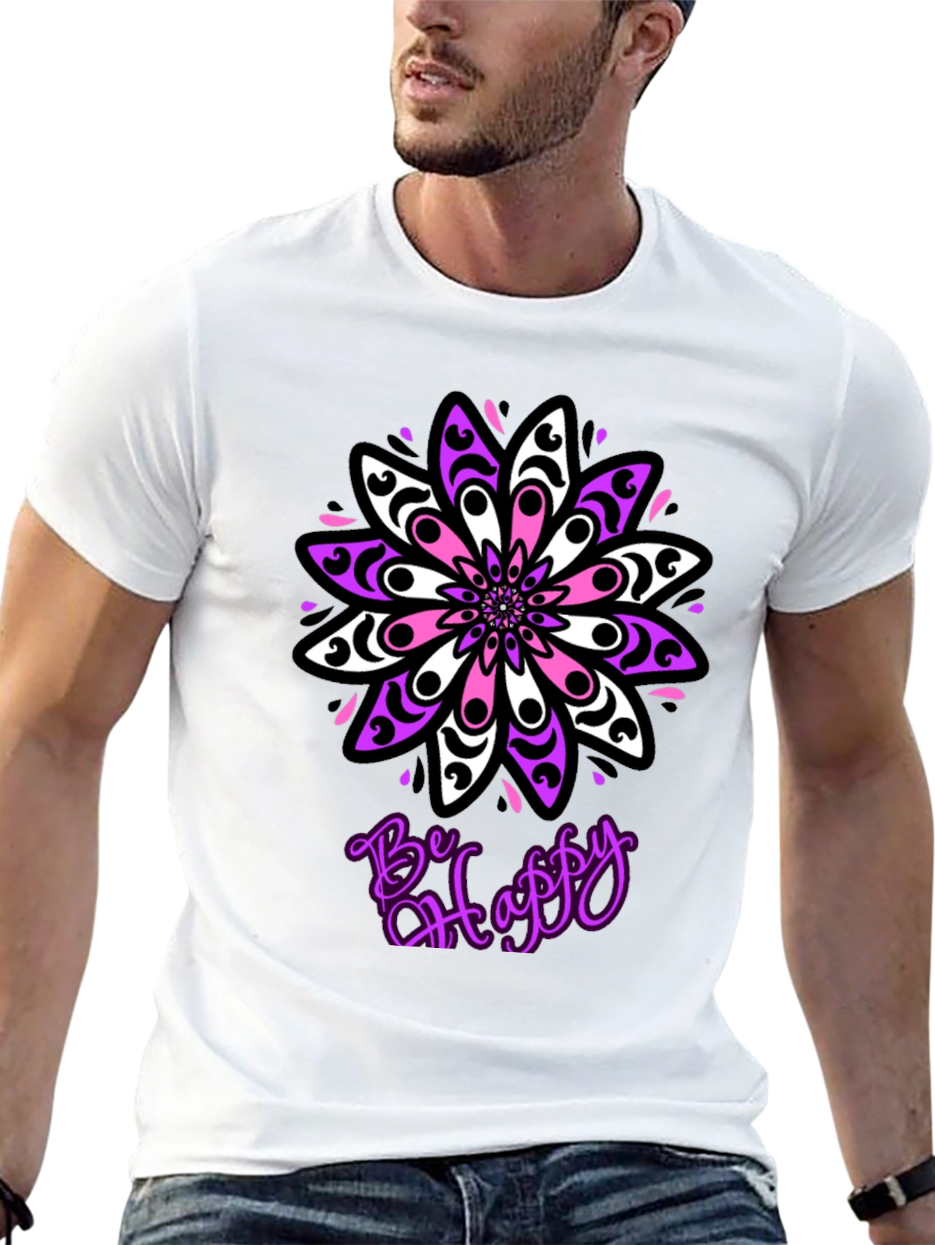 Be Happy Mandala T-Shirt