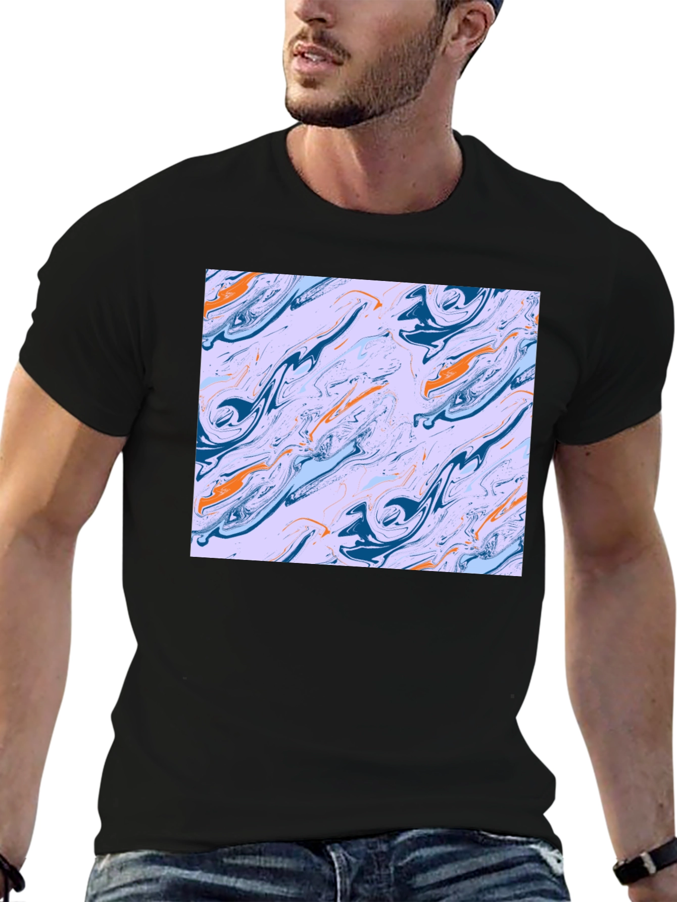 Abstract Swirl Pattern T-Shirt