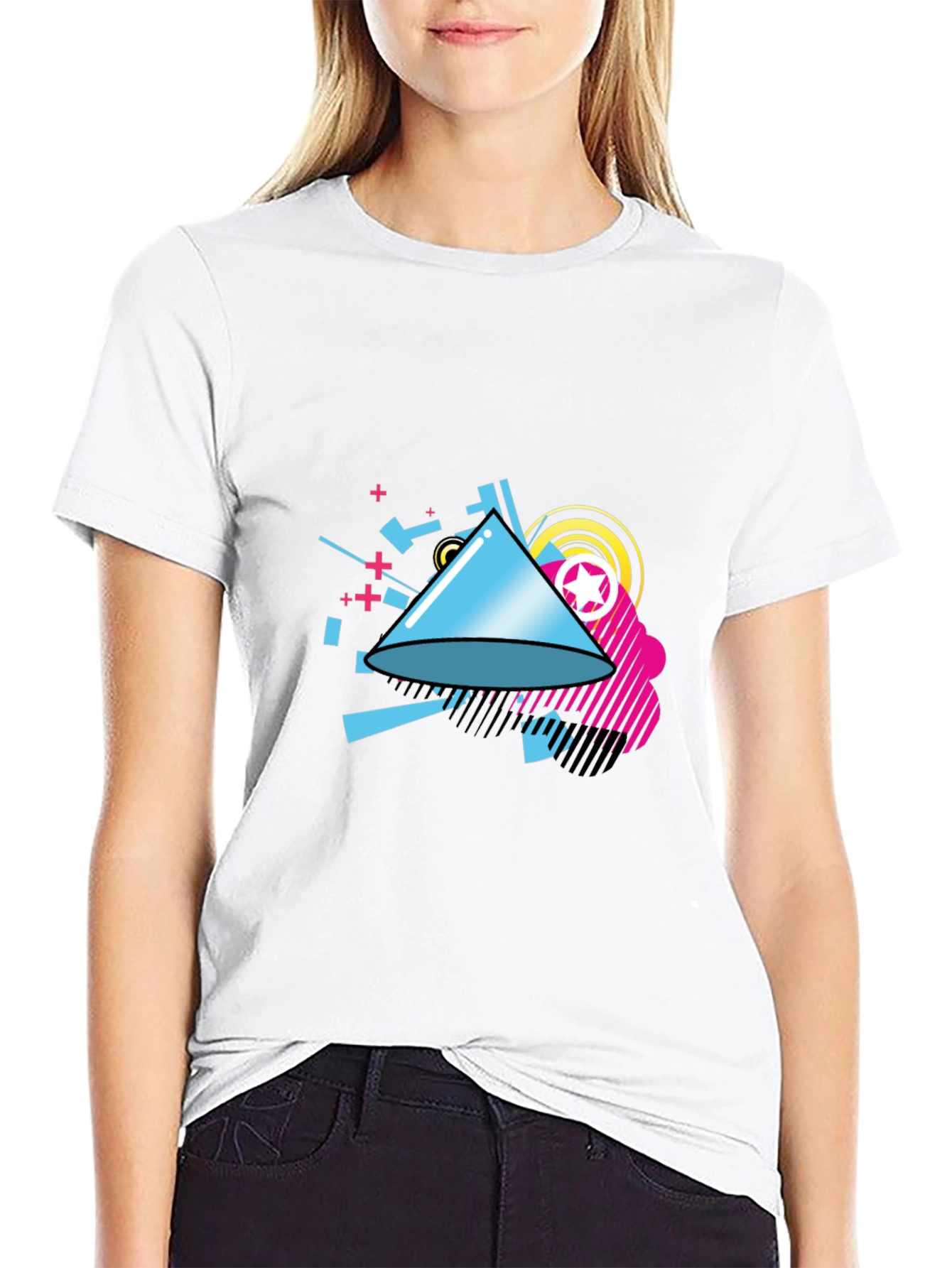 Geometric Design Black T-Shirt