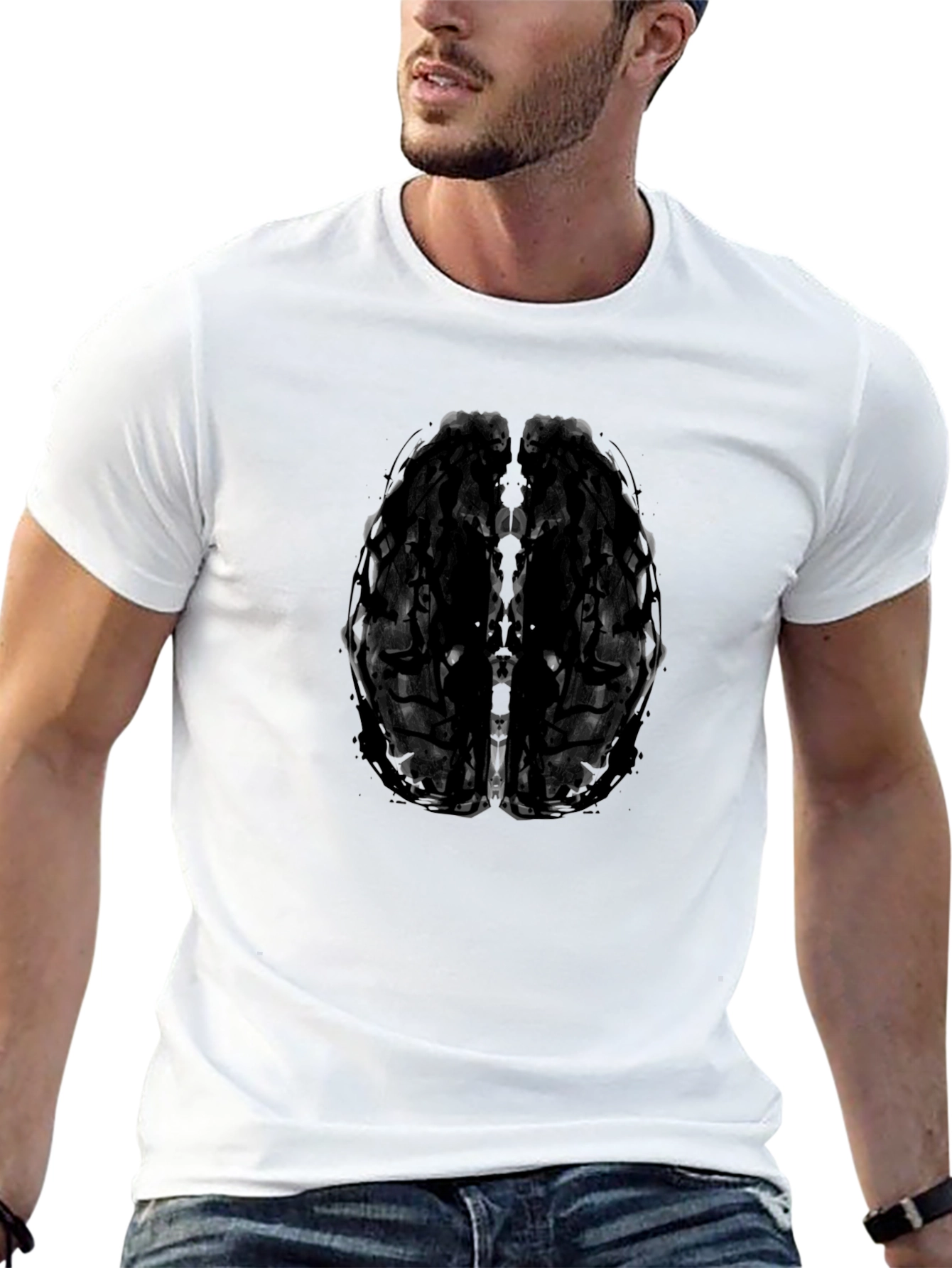 Abstract Brain Graphic Black T-Shirt