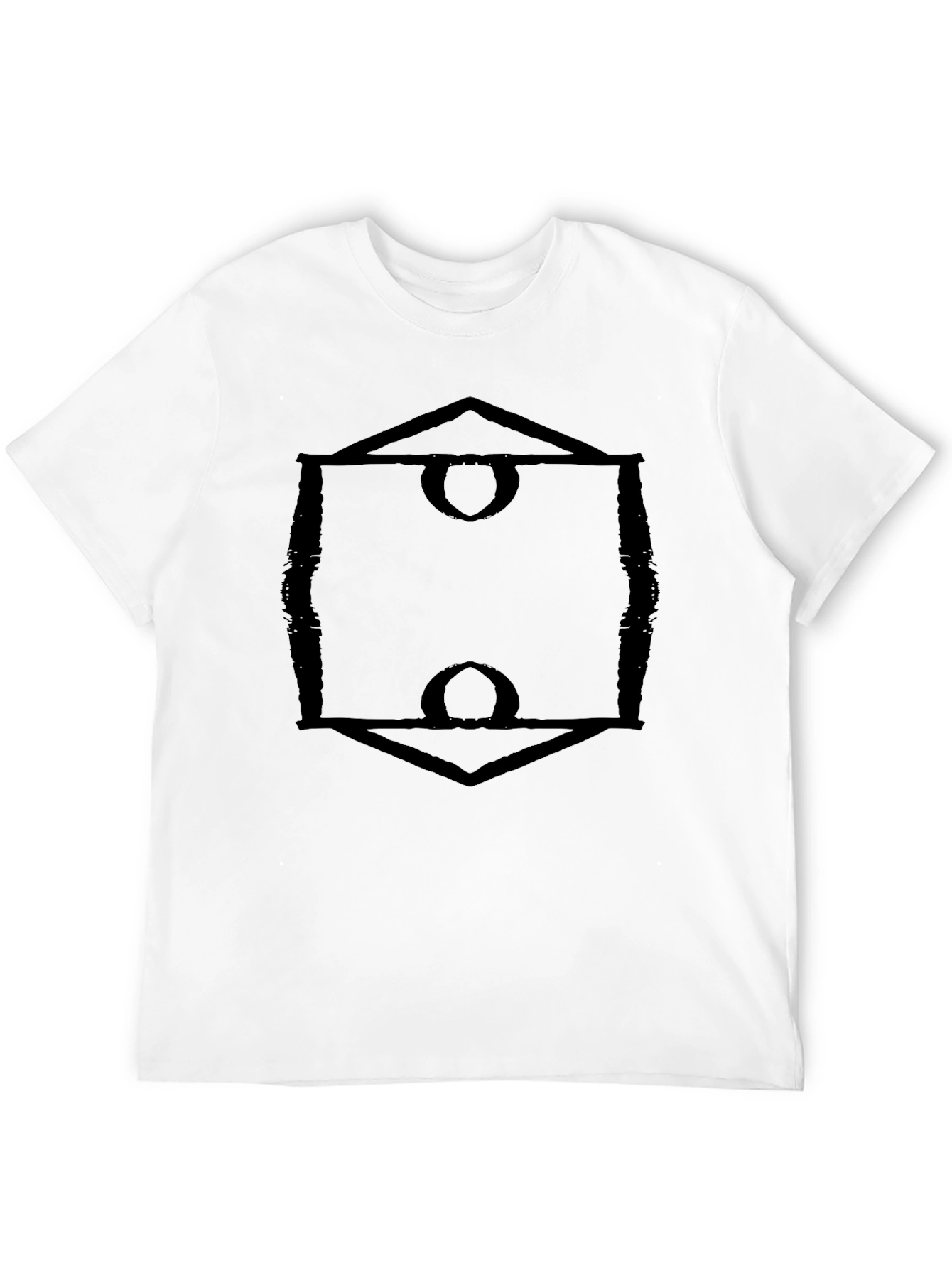 Abstract Geometric Design Black Tee