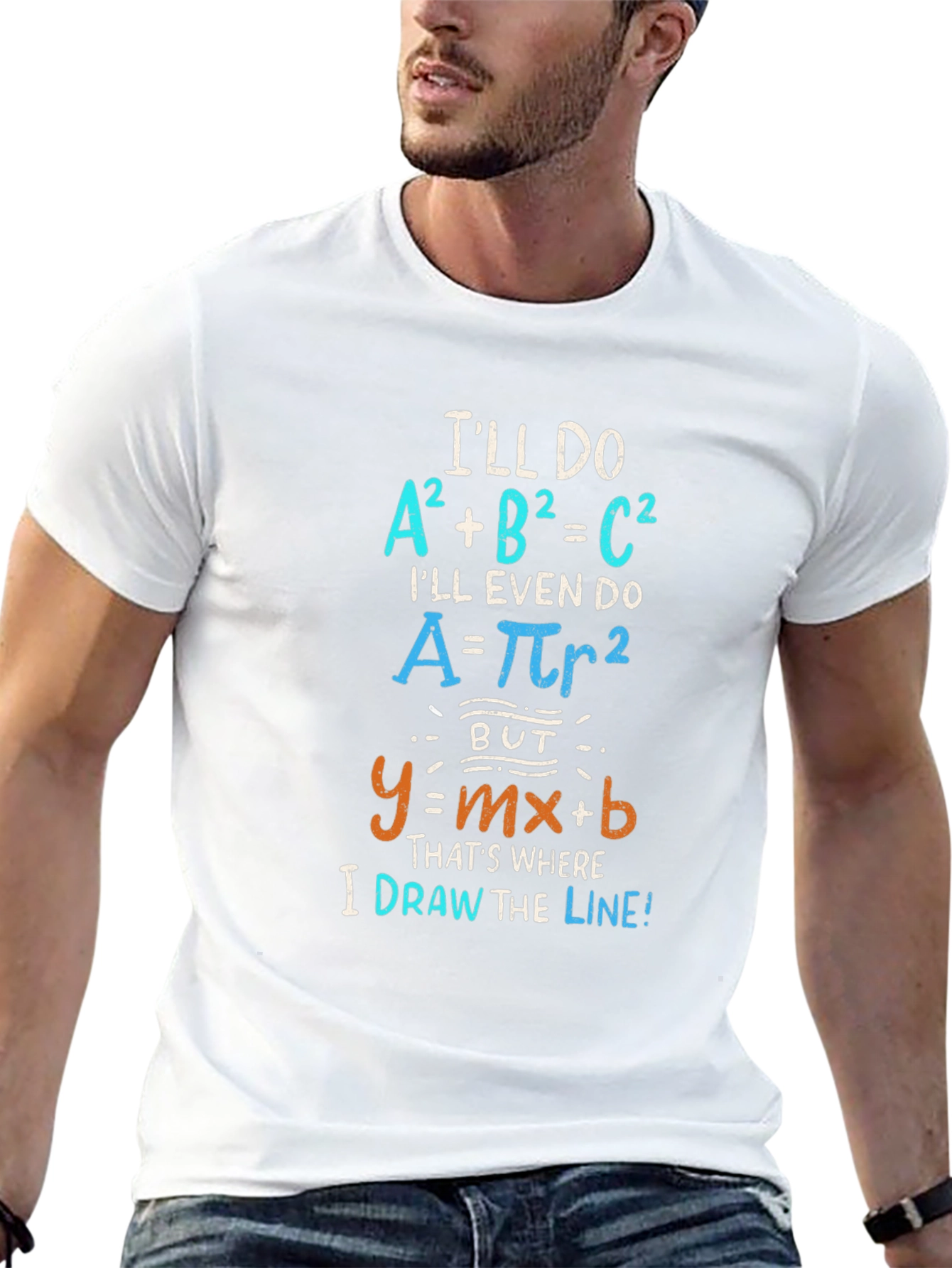 Math Humor T-Shirt: Draw the Line