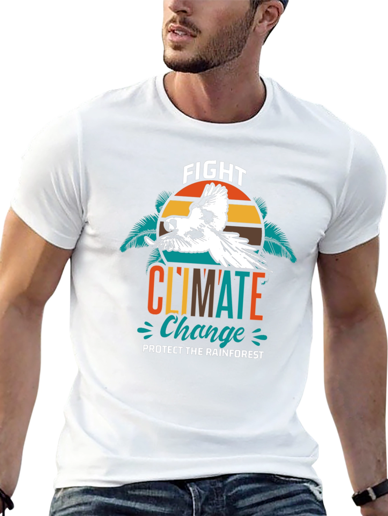 Fight Climate Change Parrot Graphic Tee