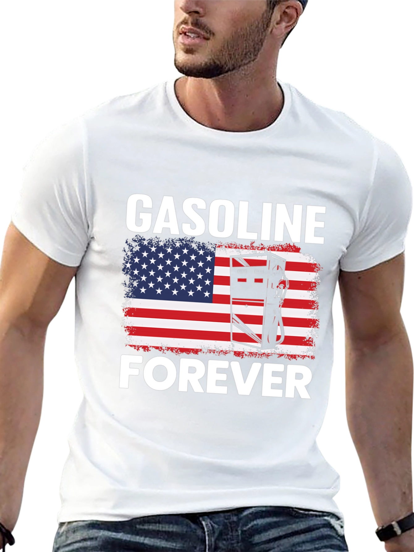 Gasoline Forever Patriotic Graphic Tee