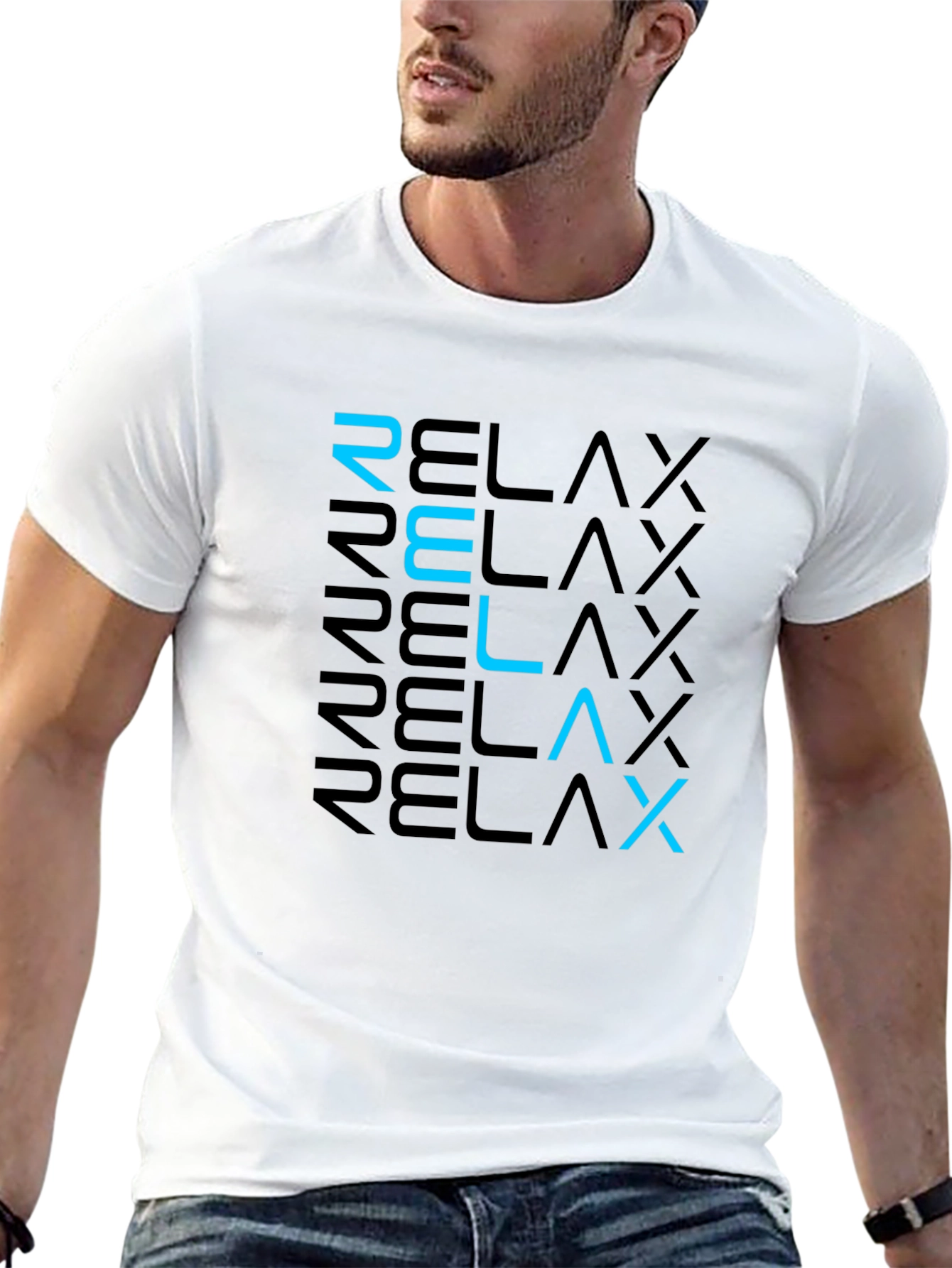 Relax Graphic Tee - Modern Black T-Shirt