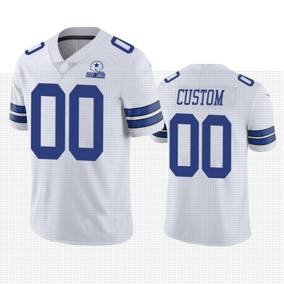 Custom1 Dallas Cowboys White 60th Anniversary Vapor Limited Jerseys Stitched Jerseys Football Jerseys