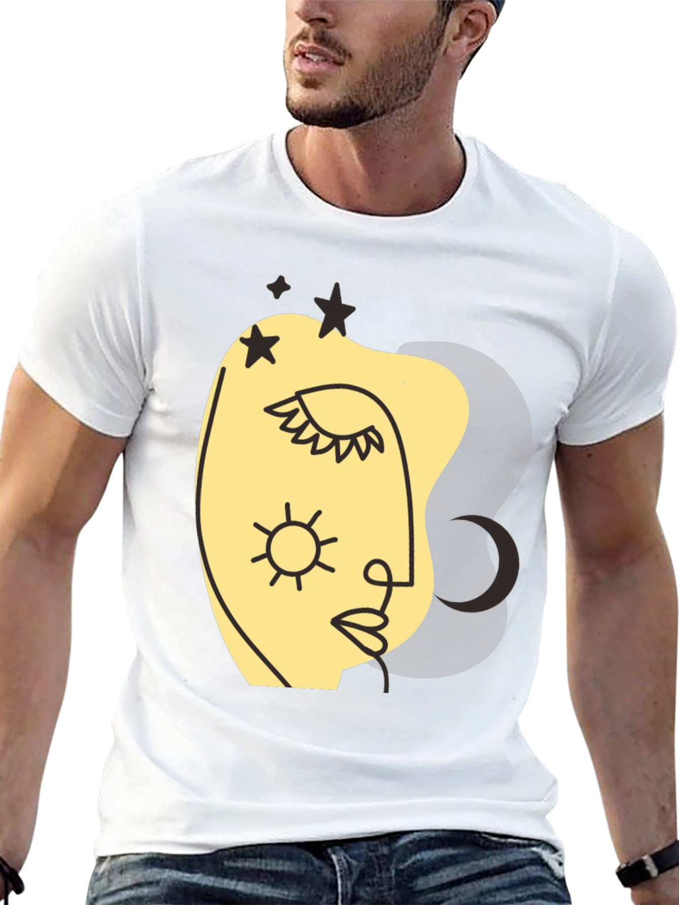 Abstract Face Graphic Tee - Modern Artistic T-Shirt