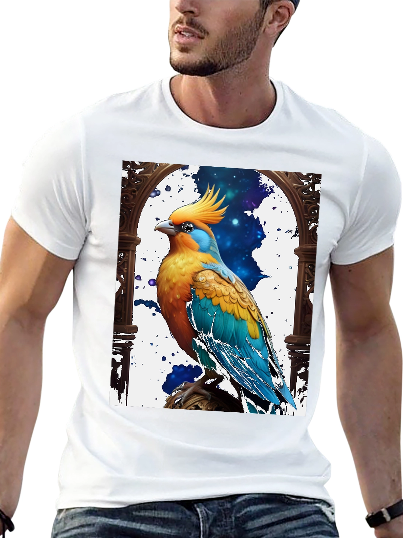 Exotic Bird Graphic Tee - Cool Bird Lover Shirt