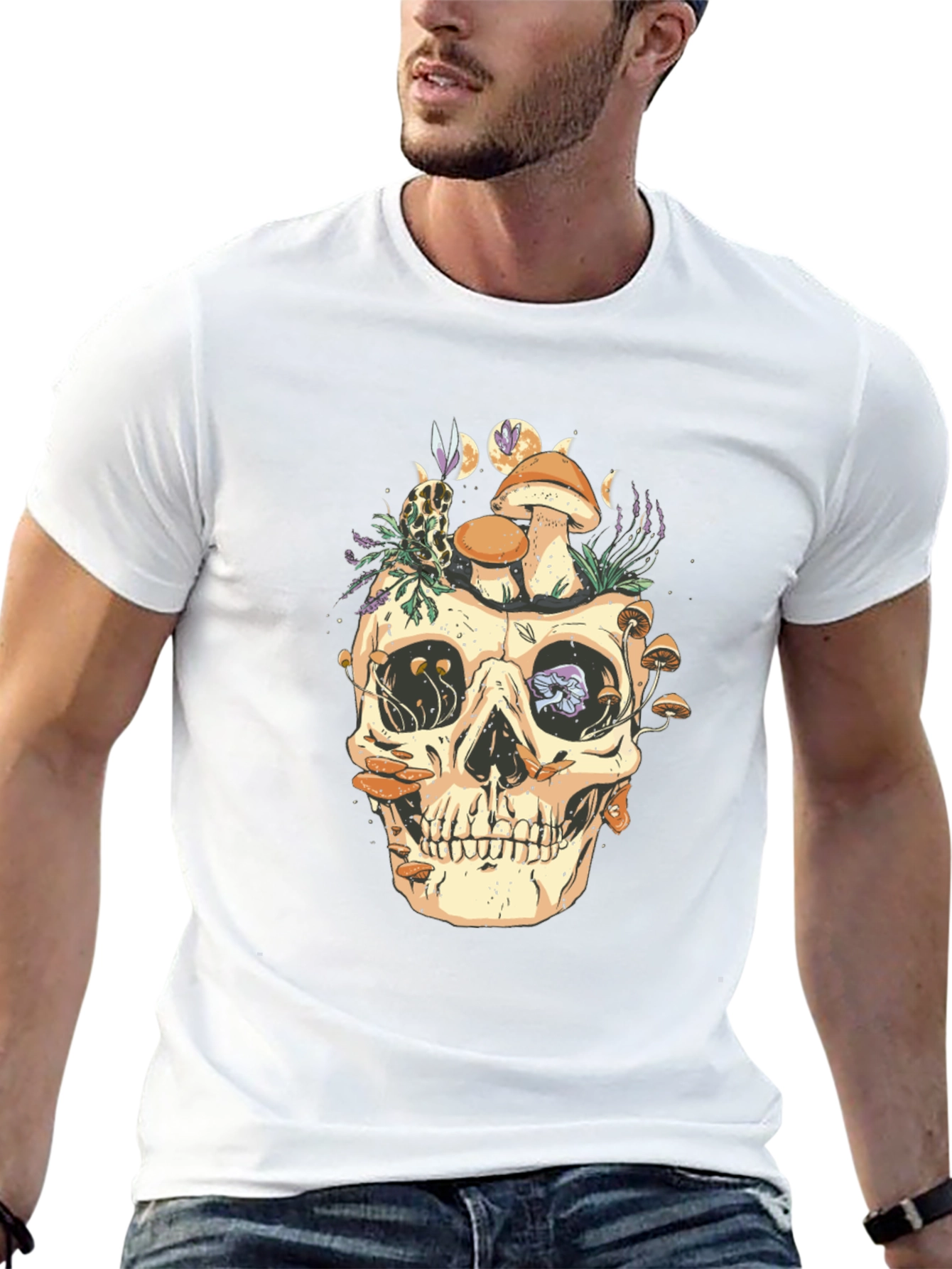 Skull & Mushrooms Graphic Tee