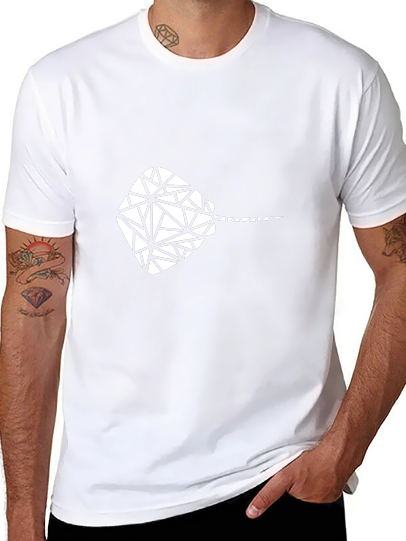 Geometric Stingray Graphic Tee - Black