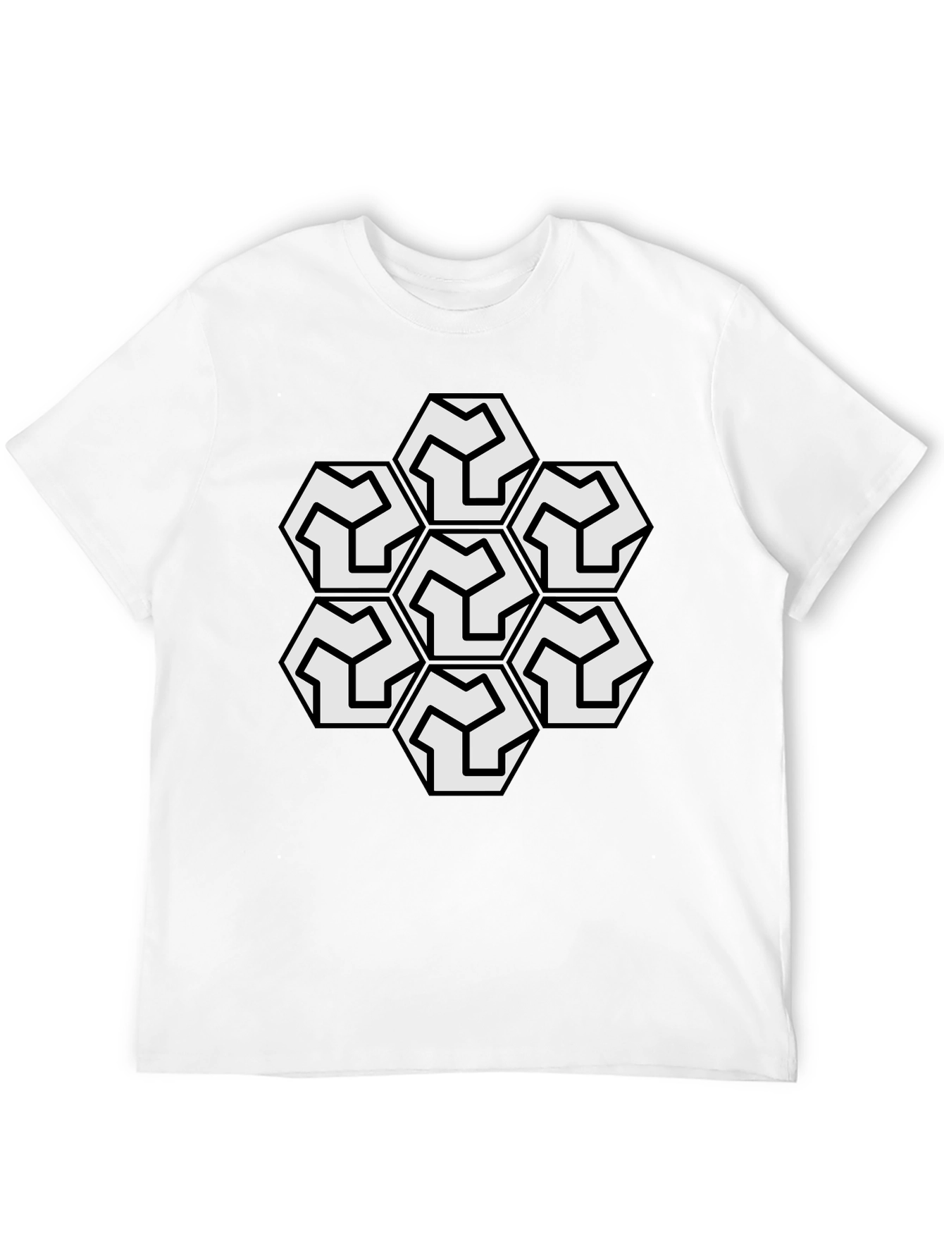 Geometric Hexagon T-Shirt - Modern Style