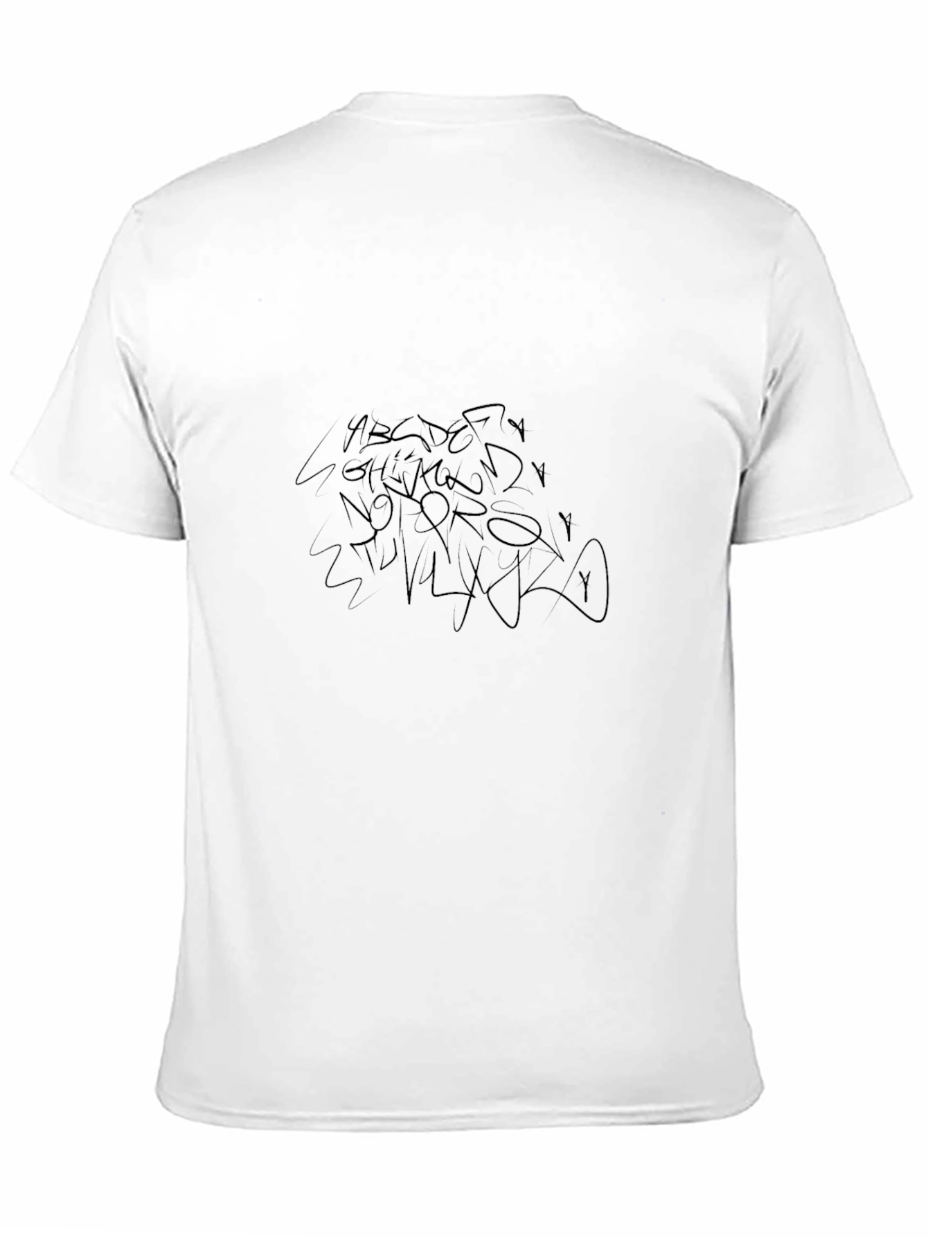 Modern Black T-Shirt with Abstract Lettering Design