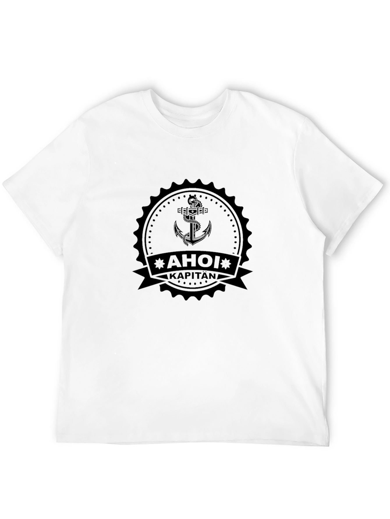 AHOI KAPITAN Black T-Shirt | Anchor Design