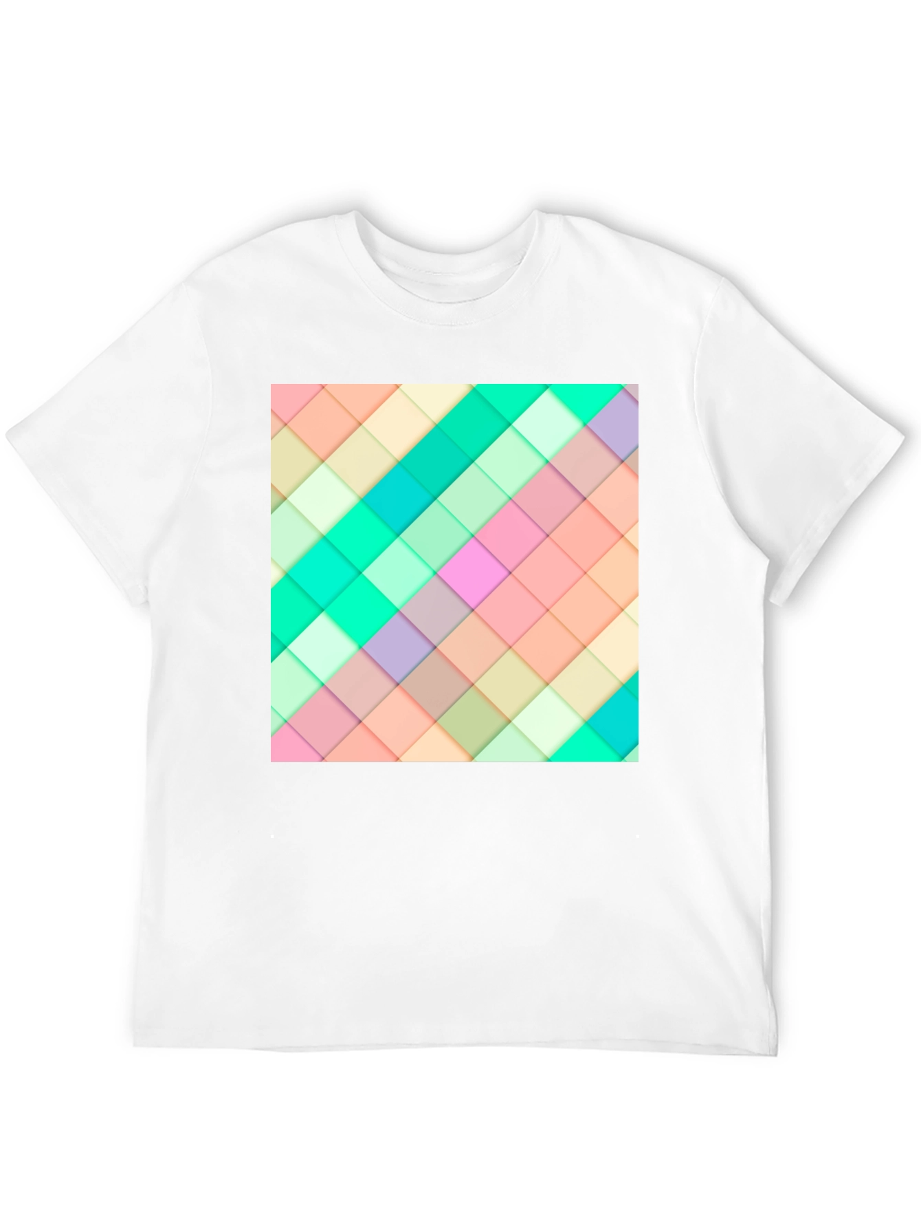 Geometric Pastel Squares T-Shirt