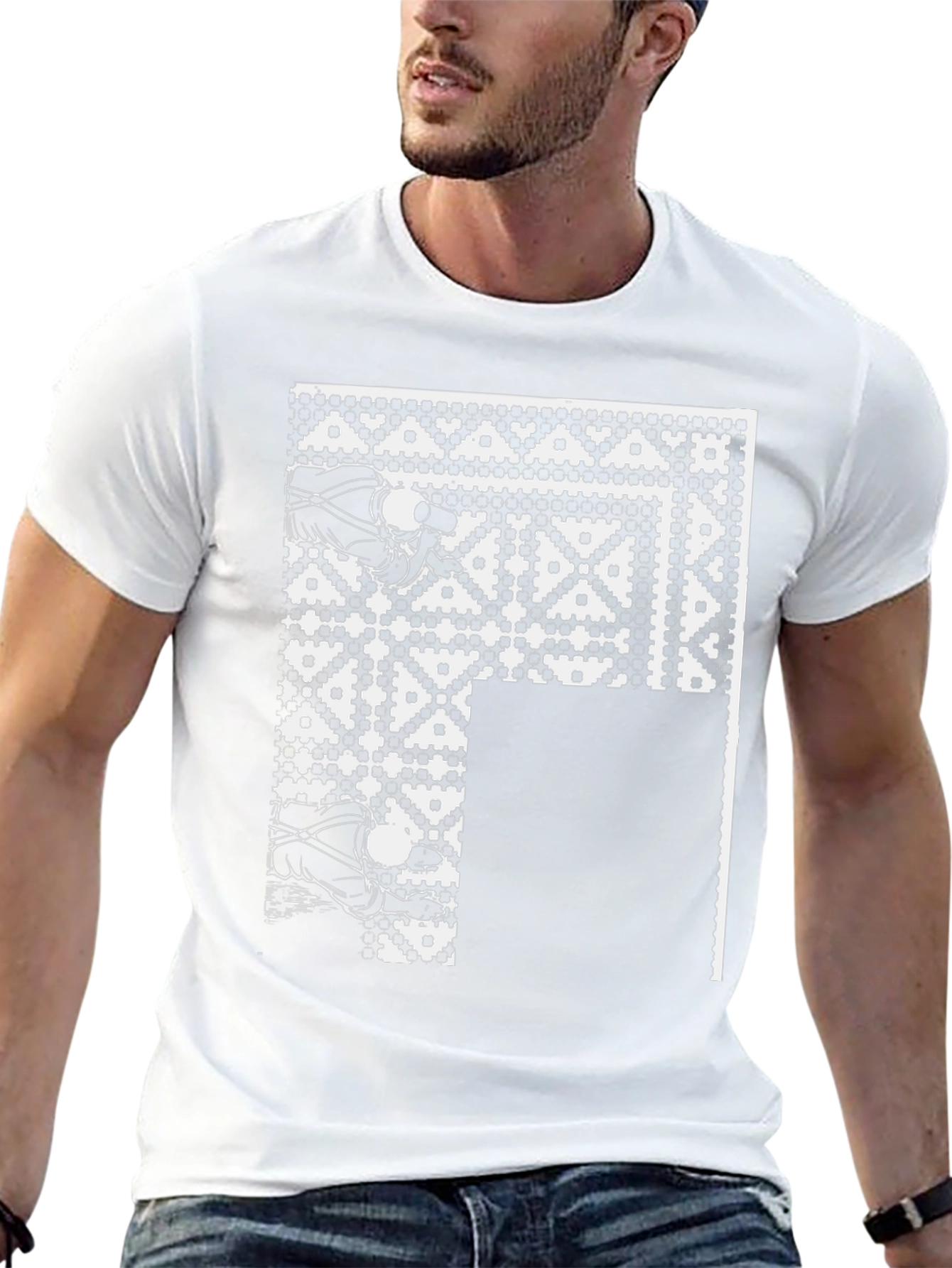 Abstract Graphic Black Tee
