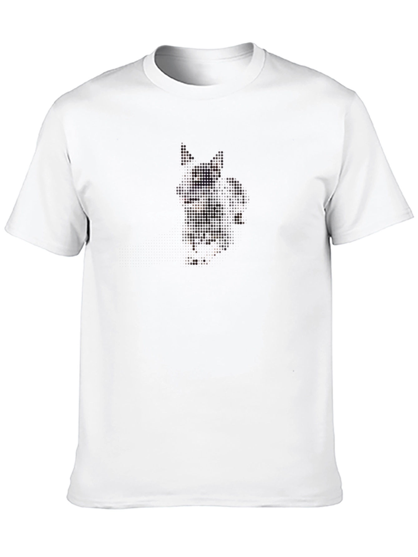 Pixelated Cat Graphic Black T-Shirt
