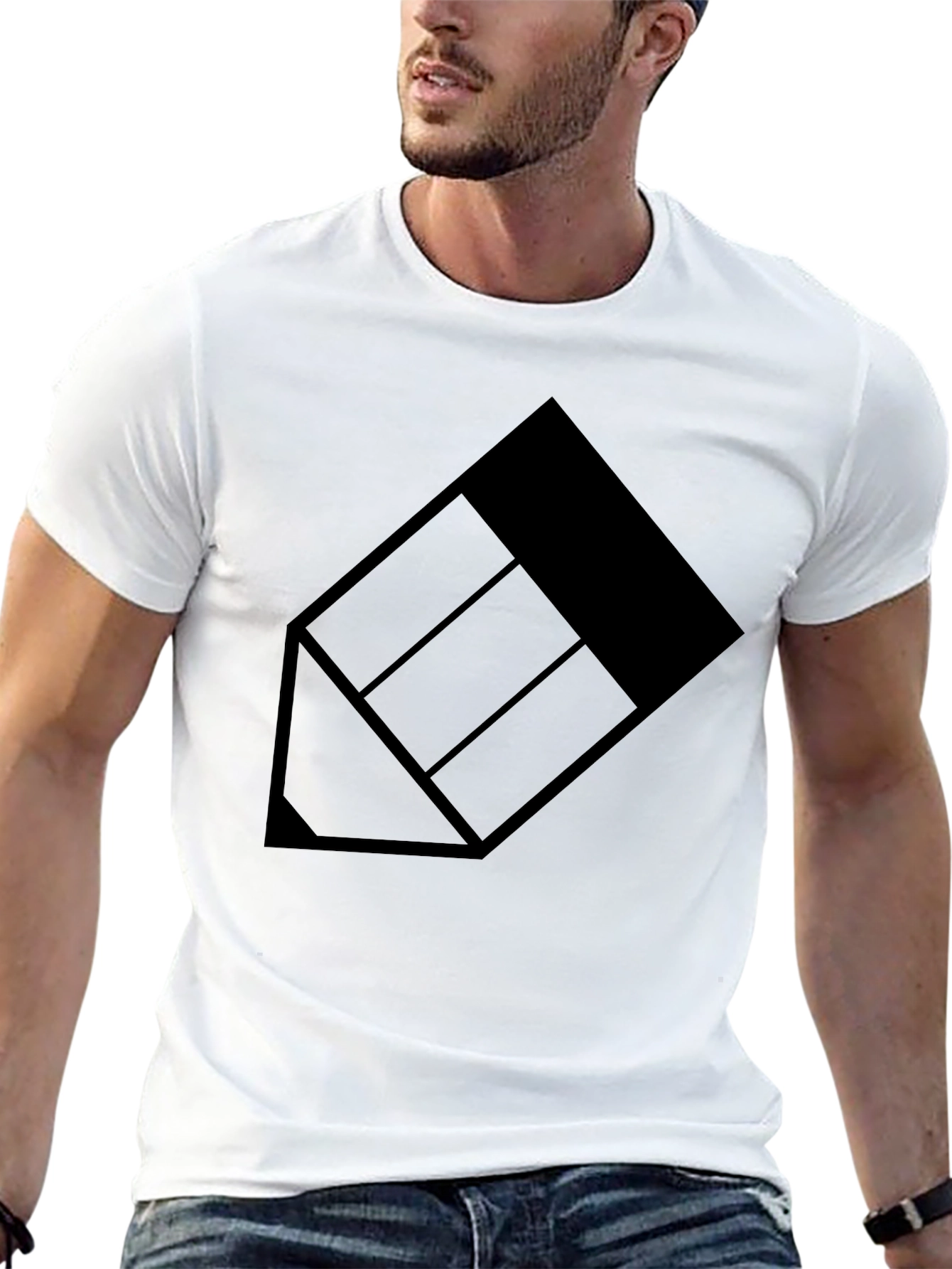 Geometric Black Graphic Tee - Modern Style