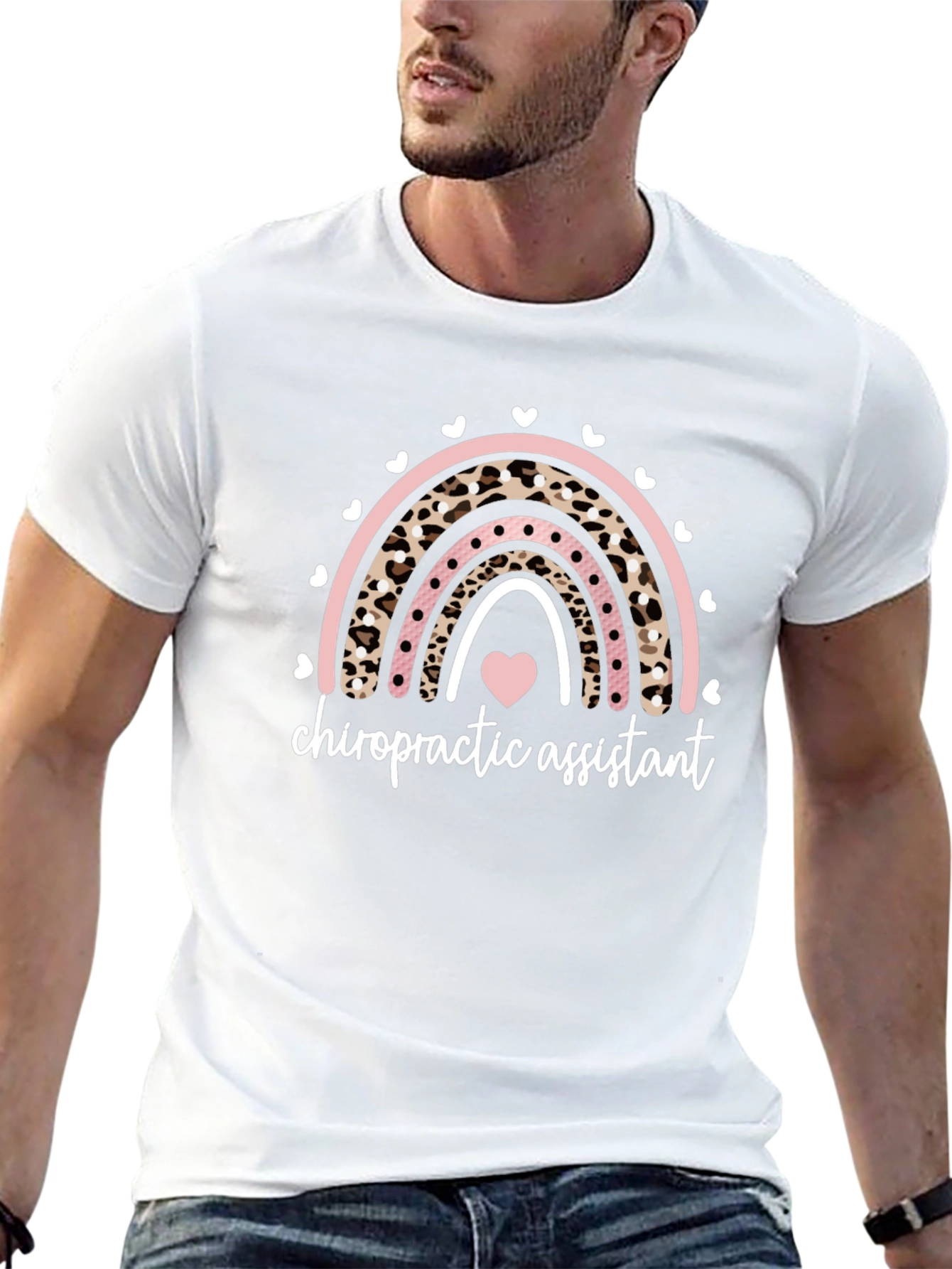 Chiropractic Assistant Rainbow Heart T-Shirt