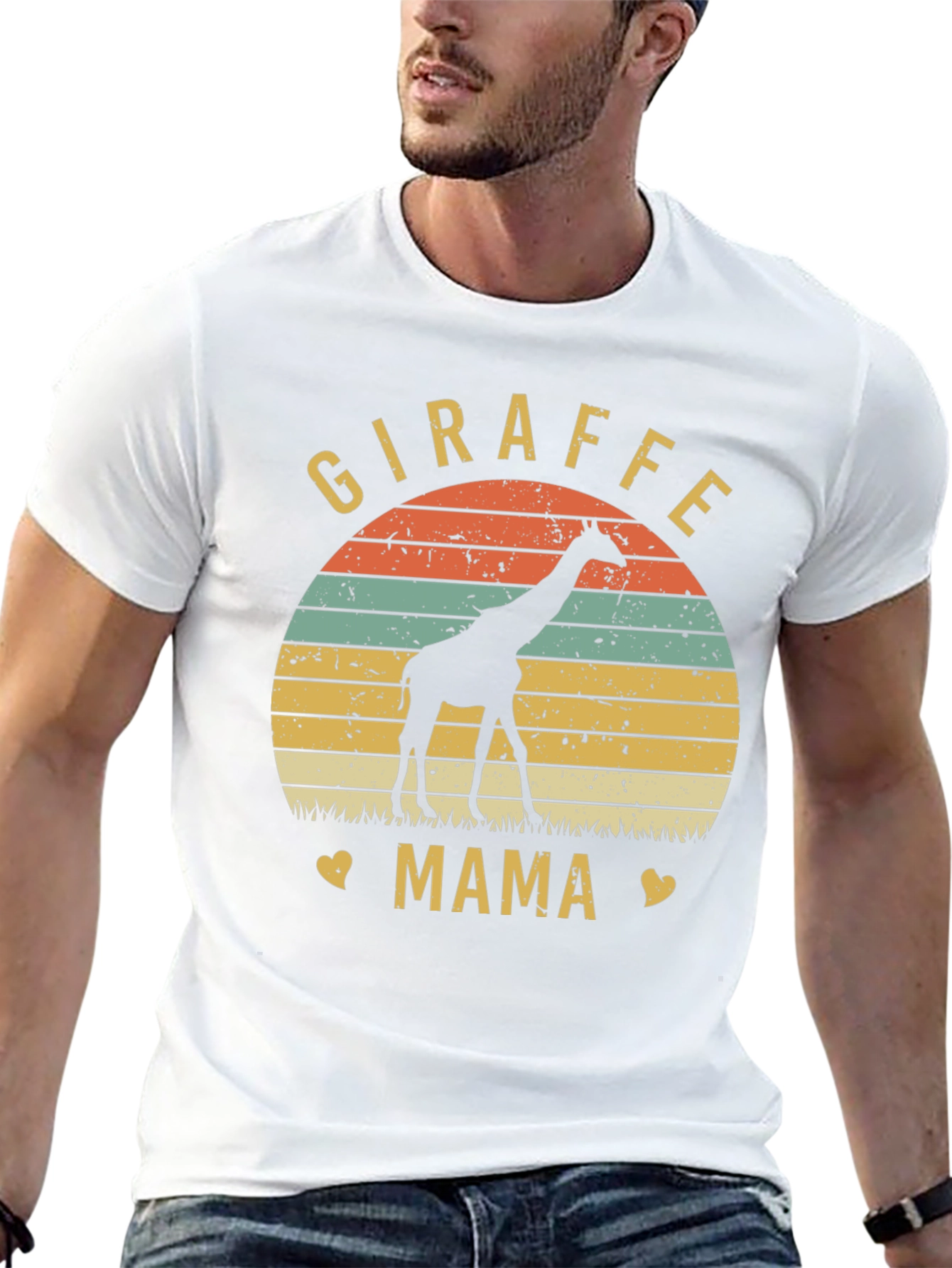Giraffe Mama Graphic Tee - Animal Lover Shirt