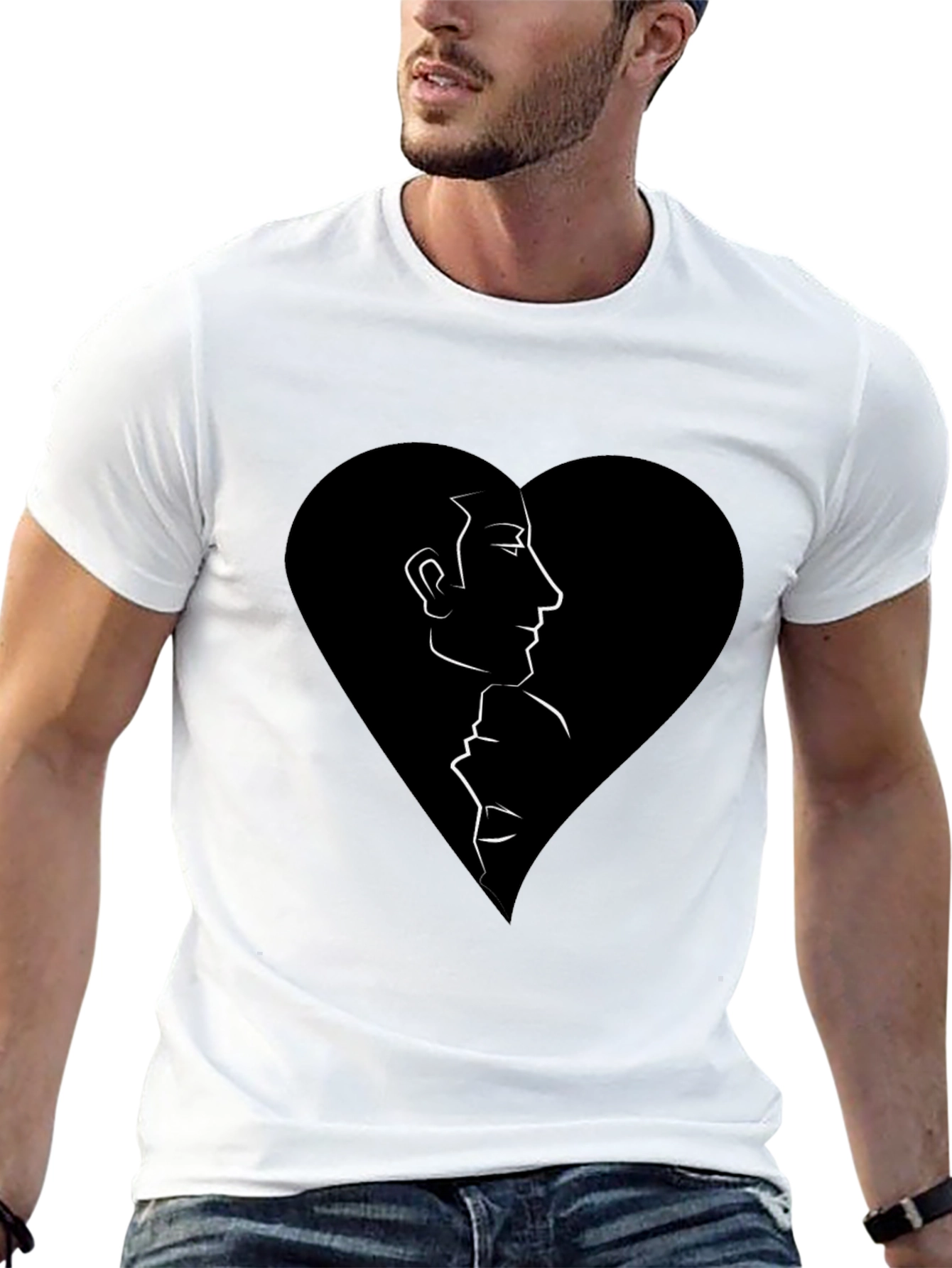 Abstract Love Graphic Tee - Black