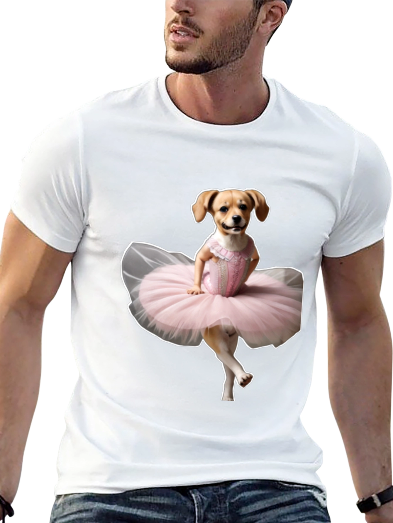 Funny Dog Ballerina T-Shirt – Cute Dog Lover Graphic Tee Gift
