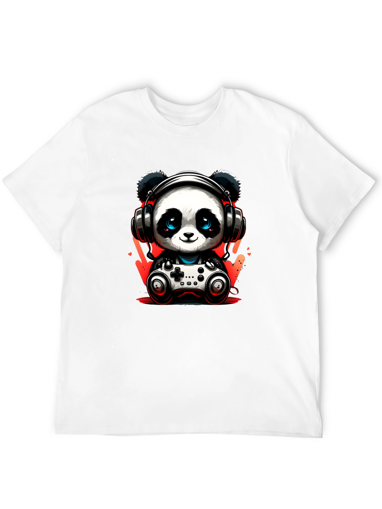 Gamer Panda T-Shirt - Black Cotton Tee