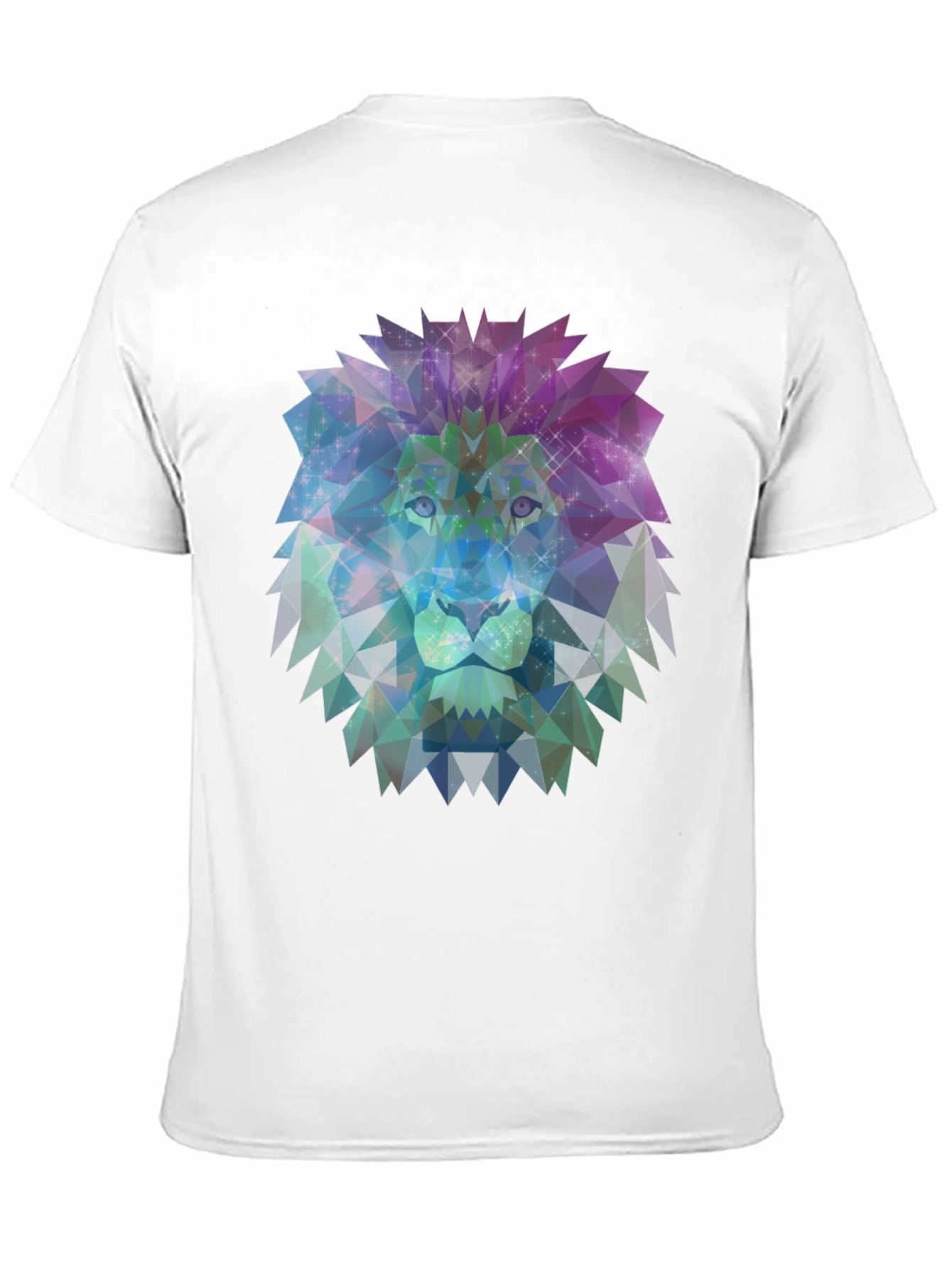 Geometric Lion Graphic Tee - Stylish Mens Black T-Shirt