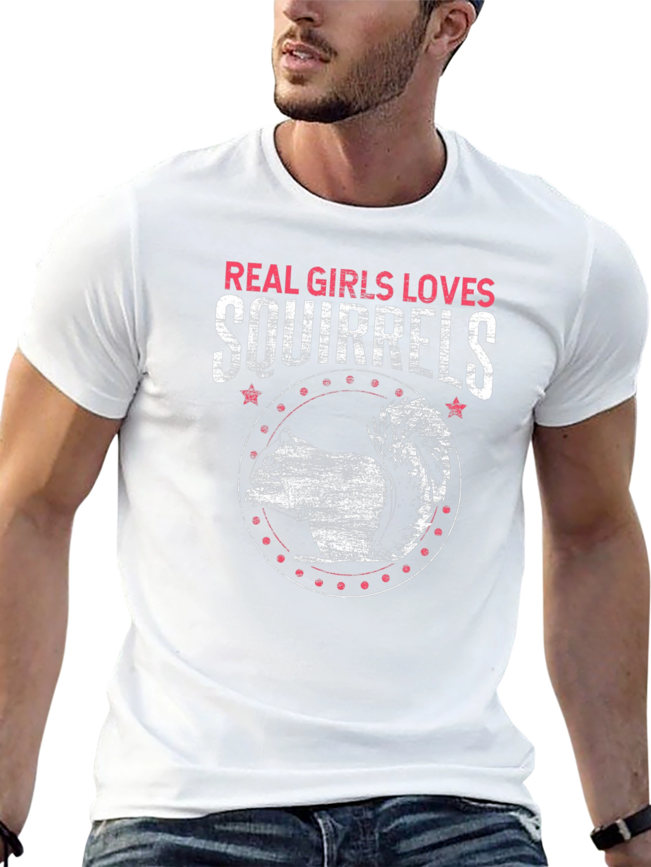 Real Girls Love Squirrels Black T-Shirt