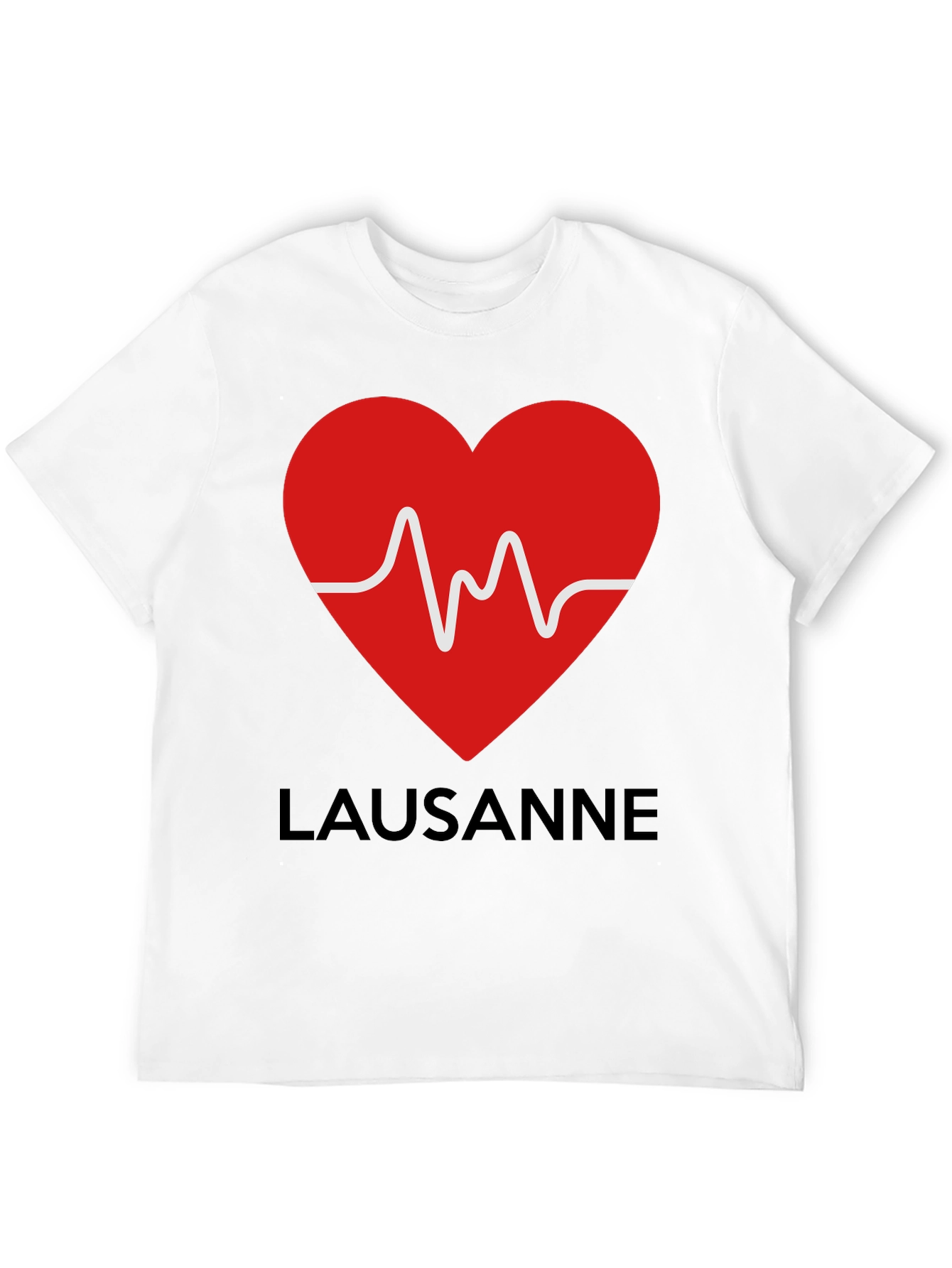 Lausanne Heartbeat Graphic Tee - Stylish Black T-Shirt