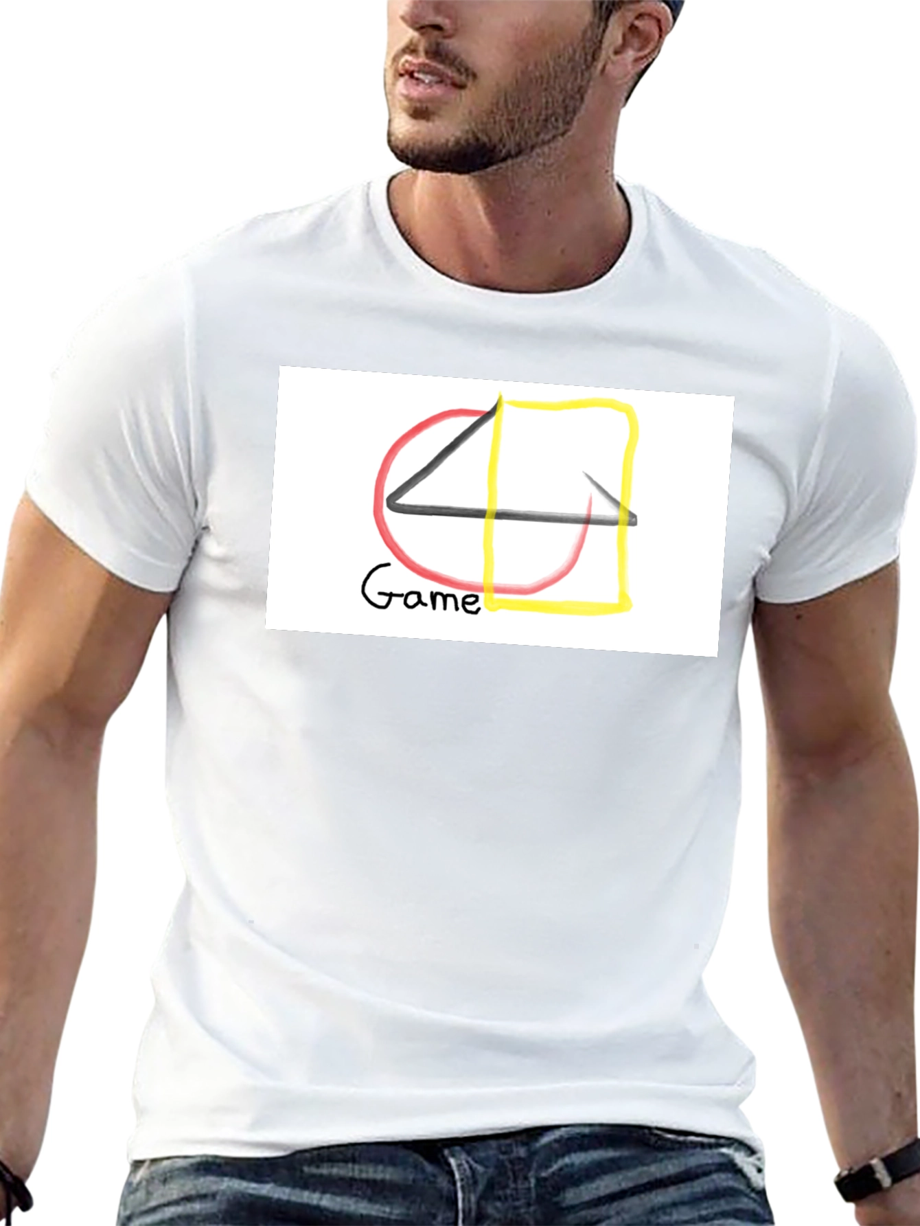 Abstract Game T-Shirt - Black Cotton Tee
