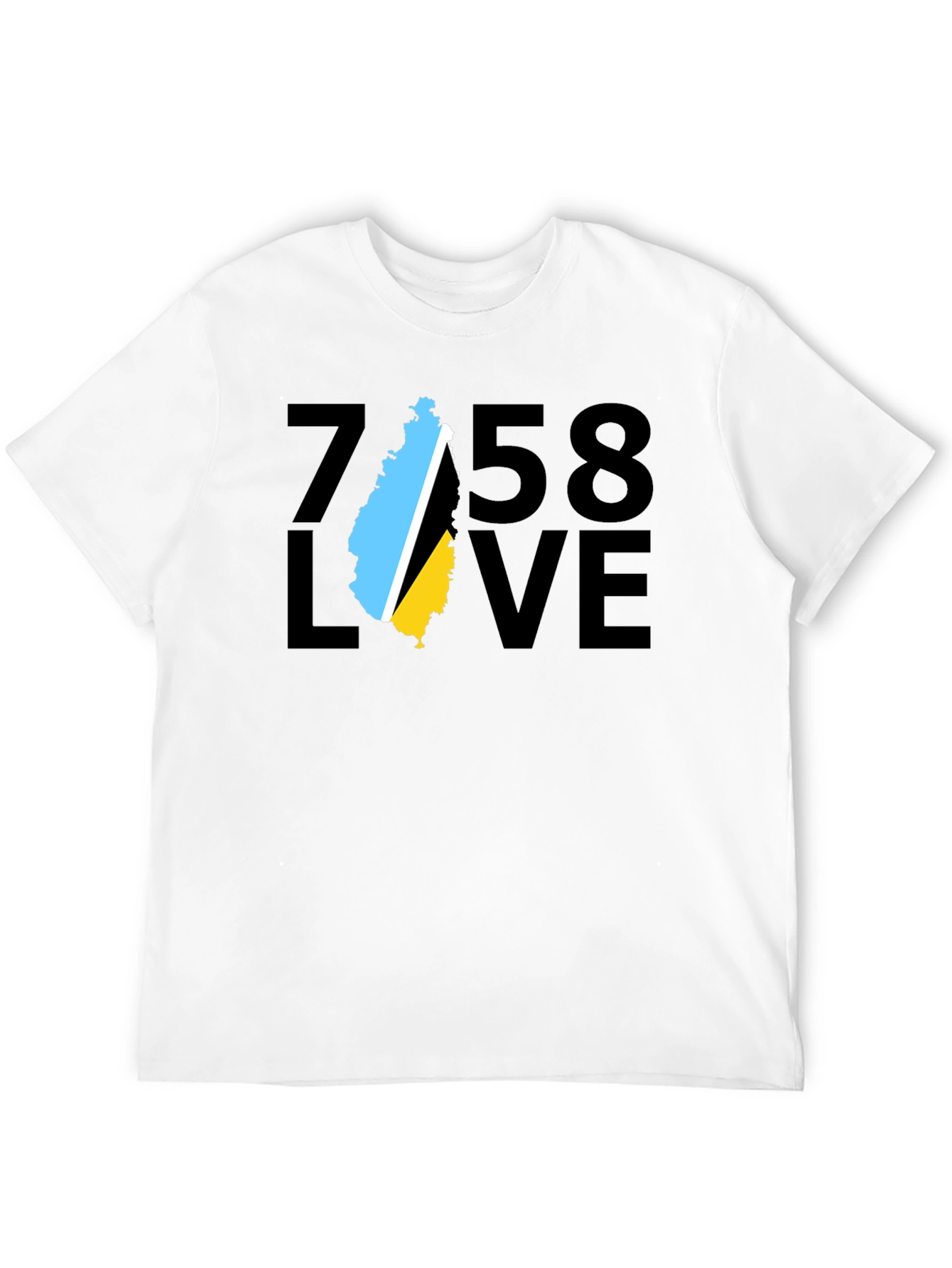 758 Love St. Lucia Flag T-Shirt