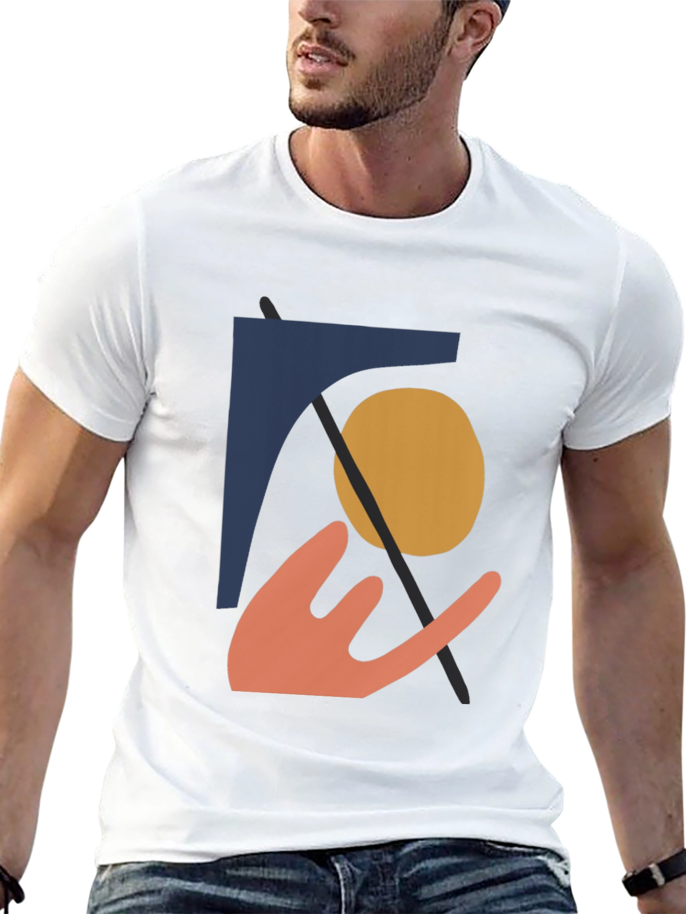 Abstract Graphic Print Black T-Shirt