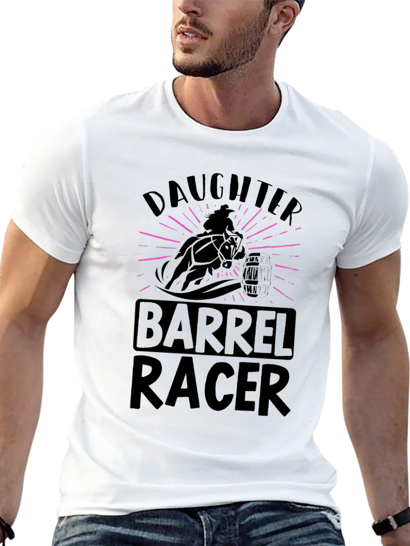 Daughter Barrel Racer Graphic Tee - Black Cotton T-Shirt