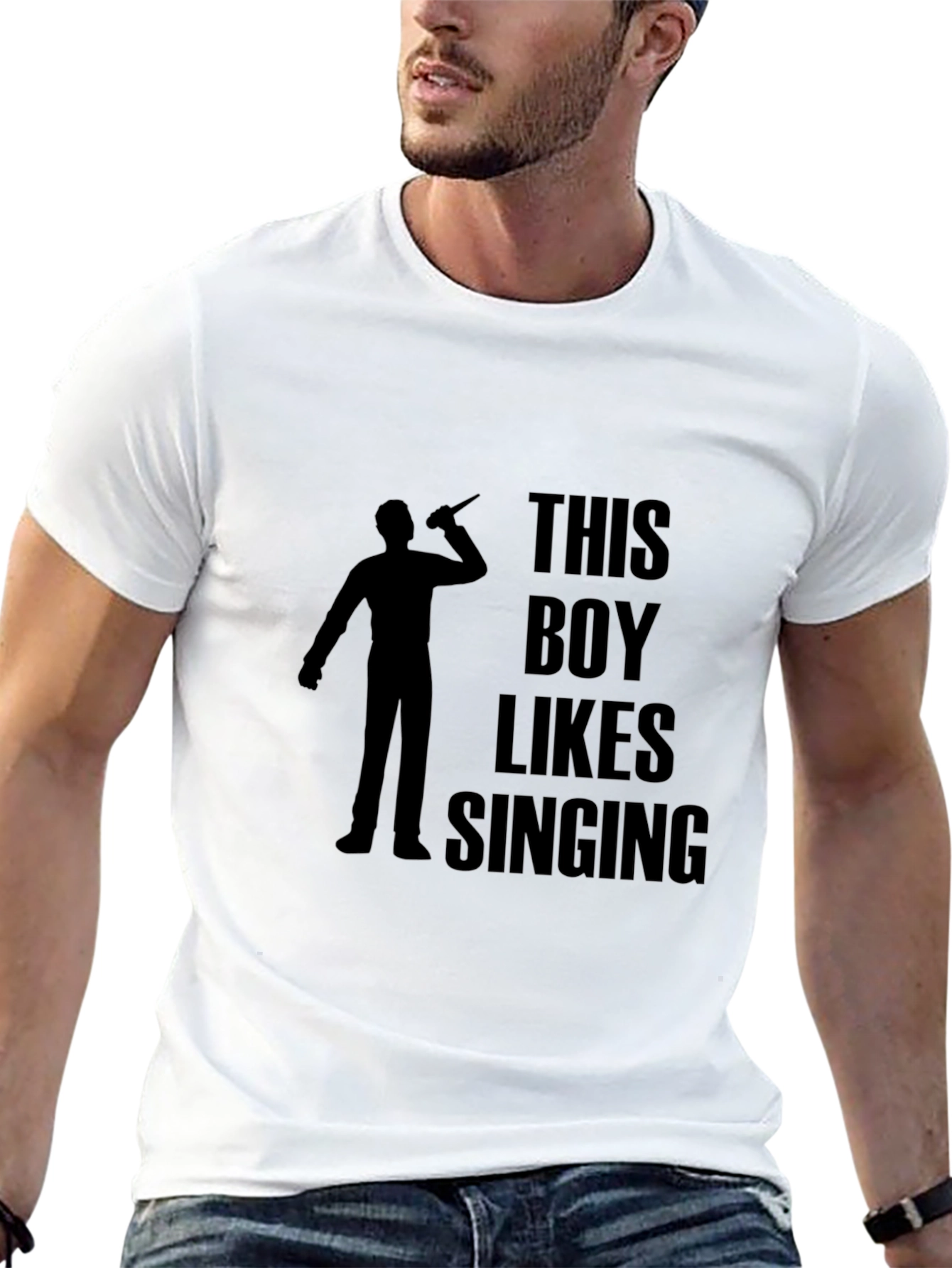 This Boy Likes Singing Black T-Shirt