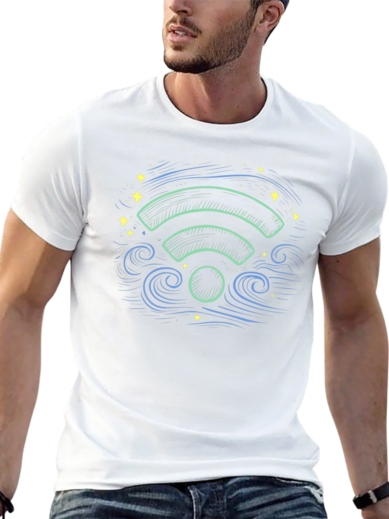 WiFi Waves Graphic Tee - Black