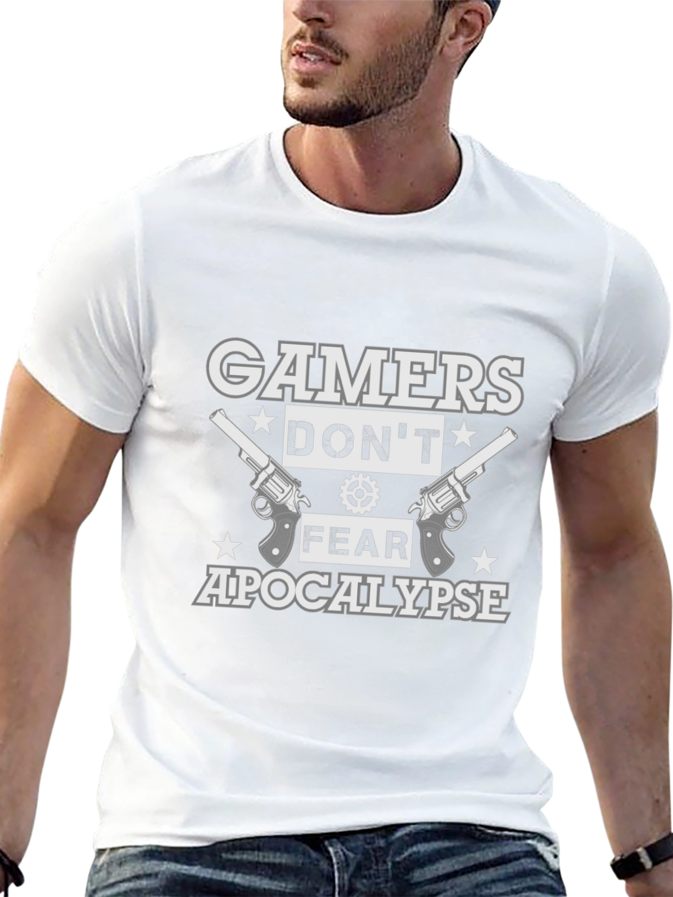Gamers Dont Fear Apocalypse Black Cotton T-Shirt