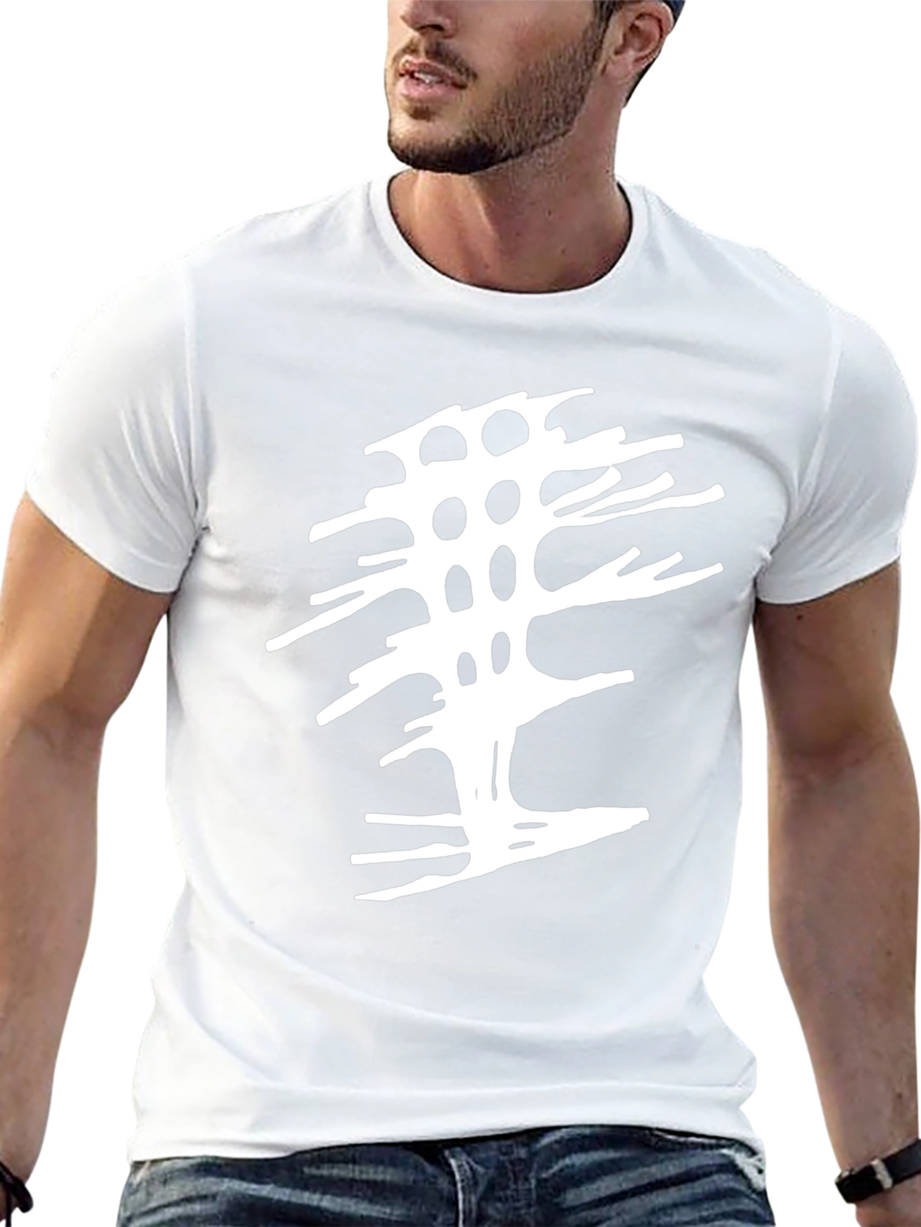 Abstract Tree Graphic Tee - Modern Black T-Shirt