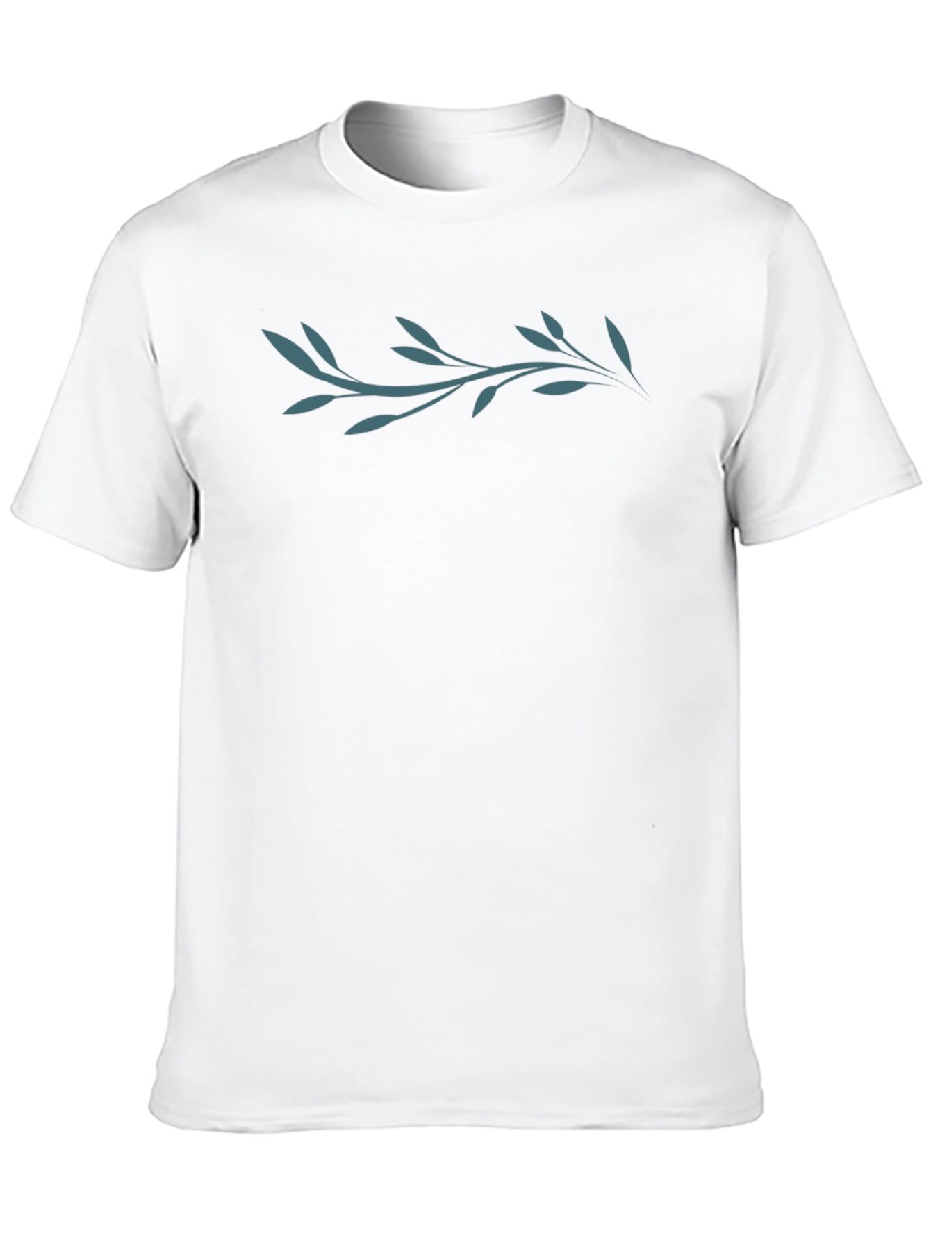 Mens Black T-Shirt with Leaf Vine Design