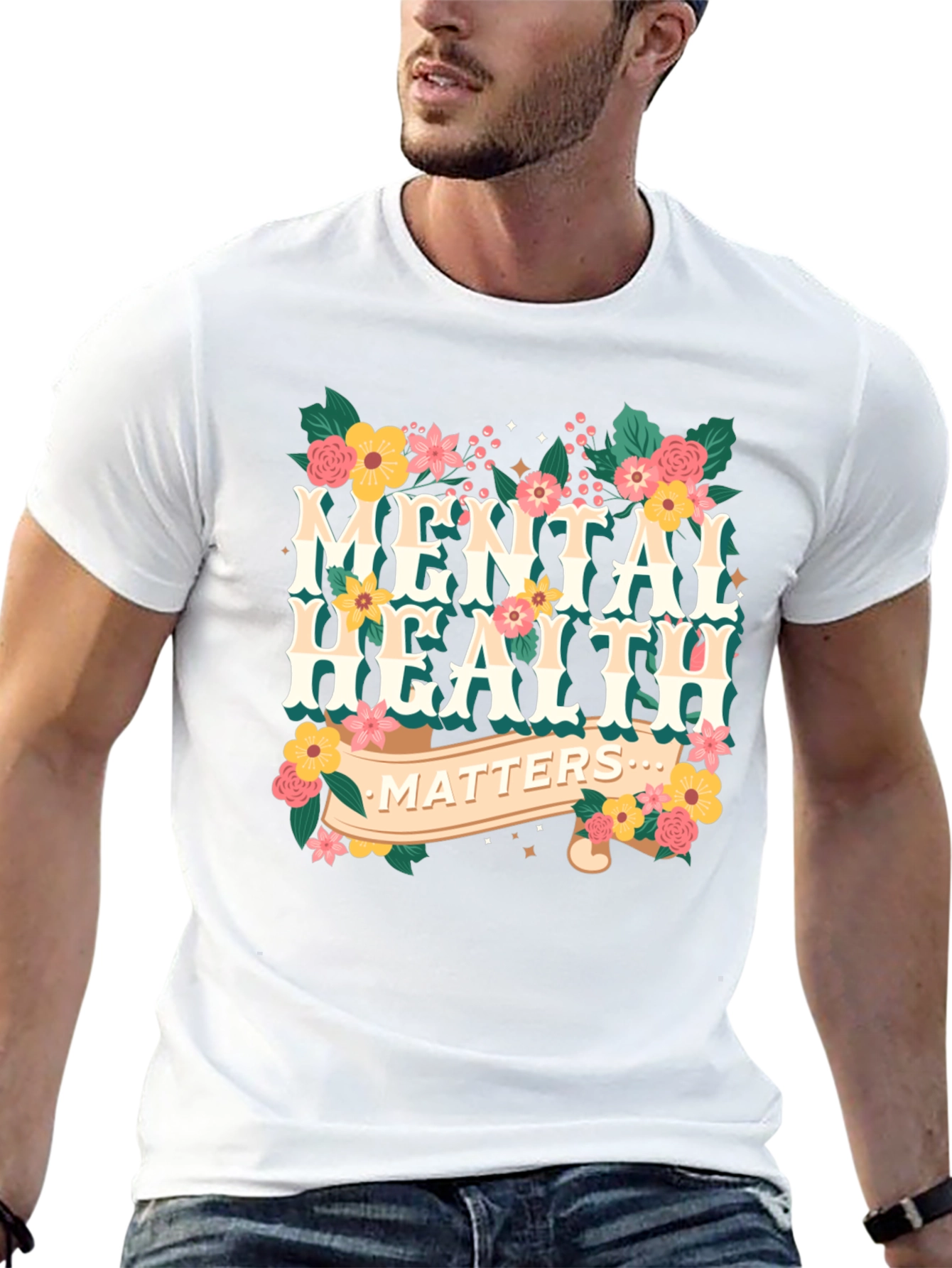 Mental Health Matters Floral Graphic T-Shirt