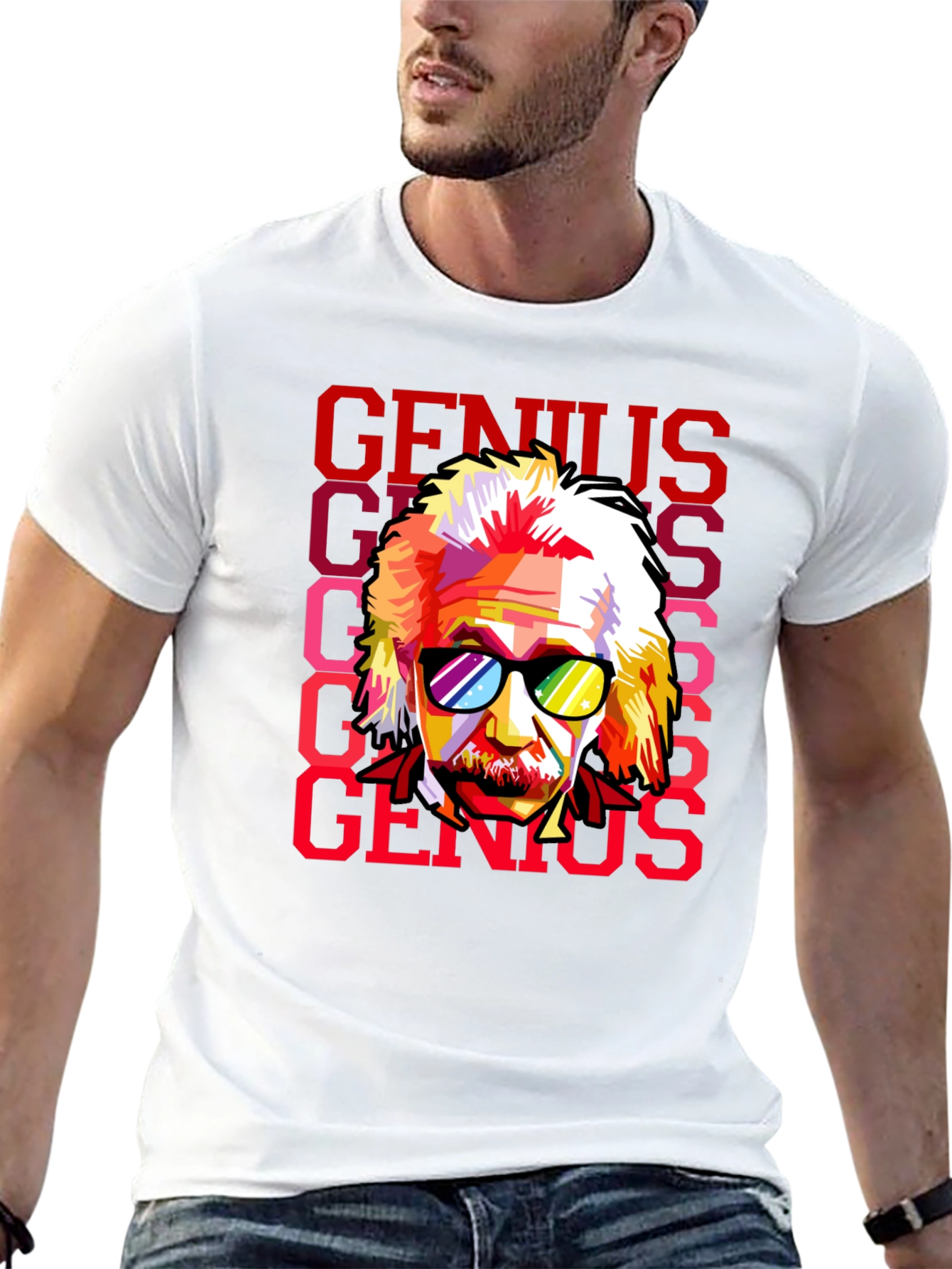 Genius Einstein Pop Art Graphic Tee - Black