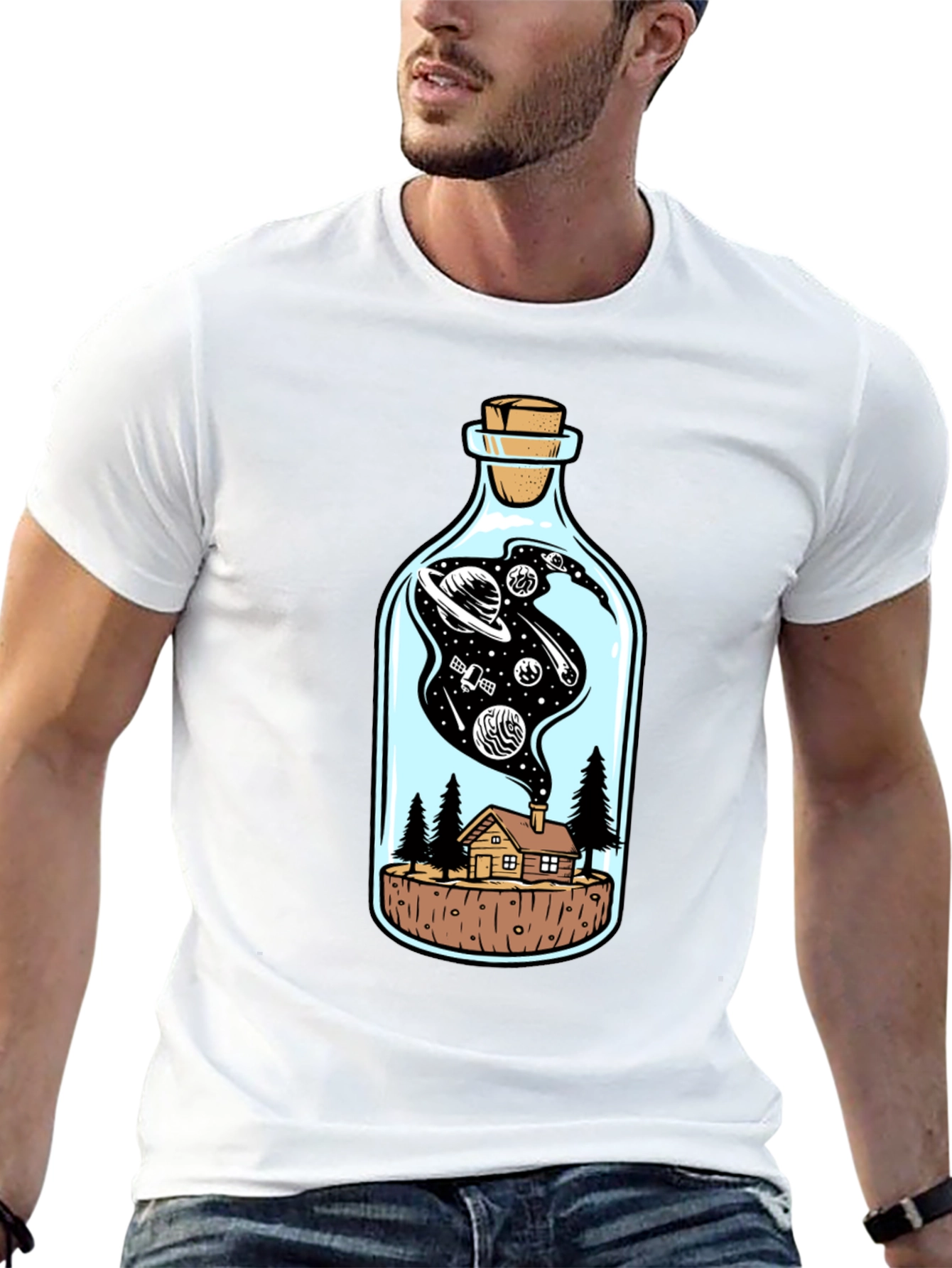 Galaxy in a Bottle Graphic Tee - Black