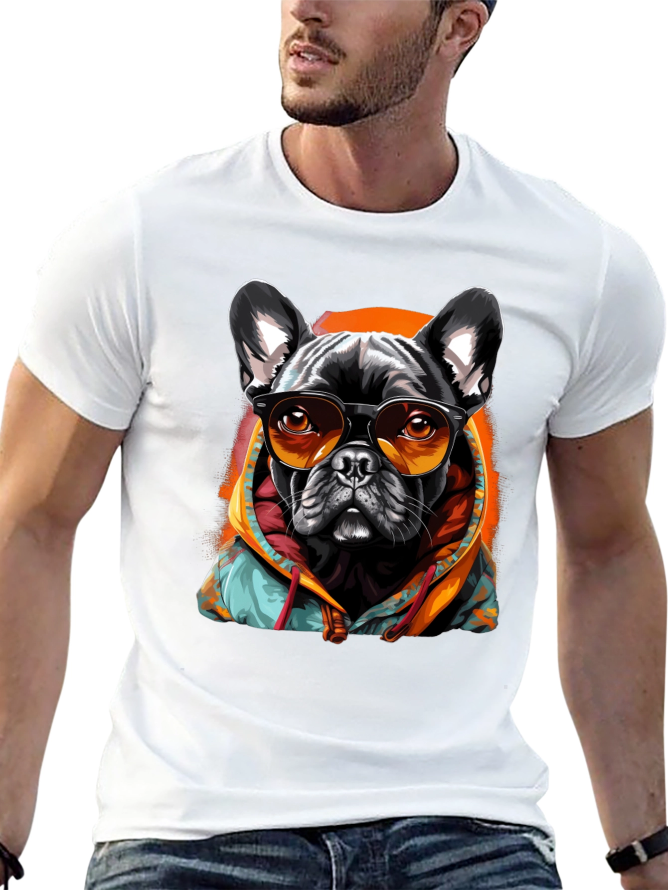 Cool French Bulldog Hoodie T-Shirt – Funny Dog Streetwear Graphic Tee