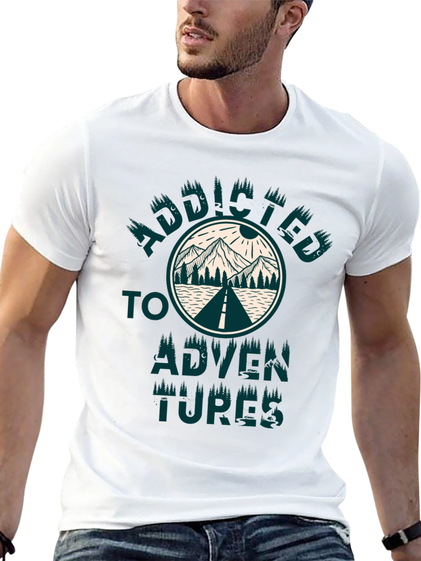 Addicted to Adventures Graphic Tee - Black